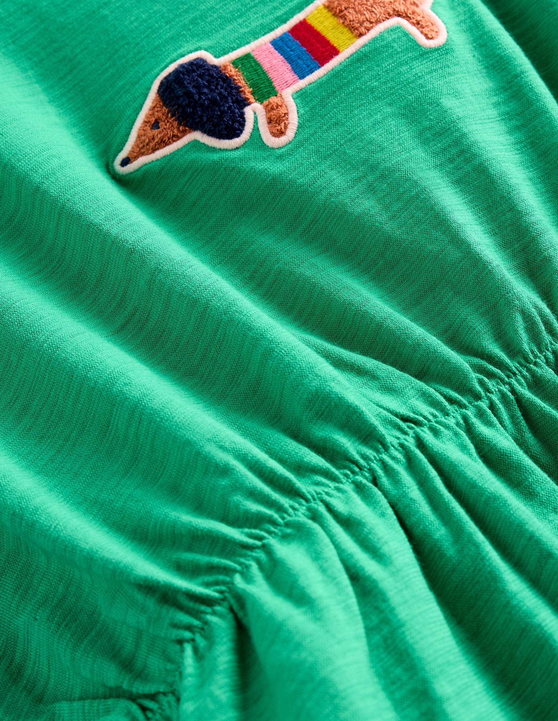 Raglan Logo Dress-Topaz Green Sausage Dog-3