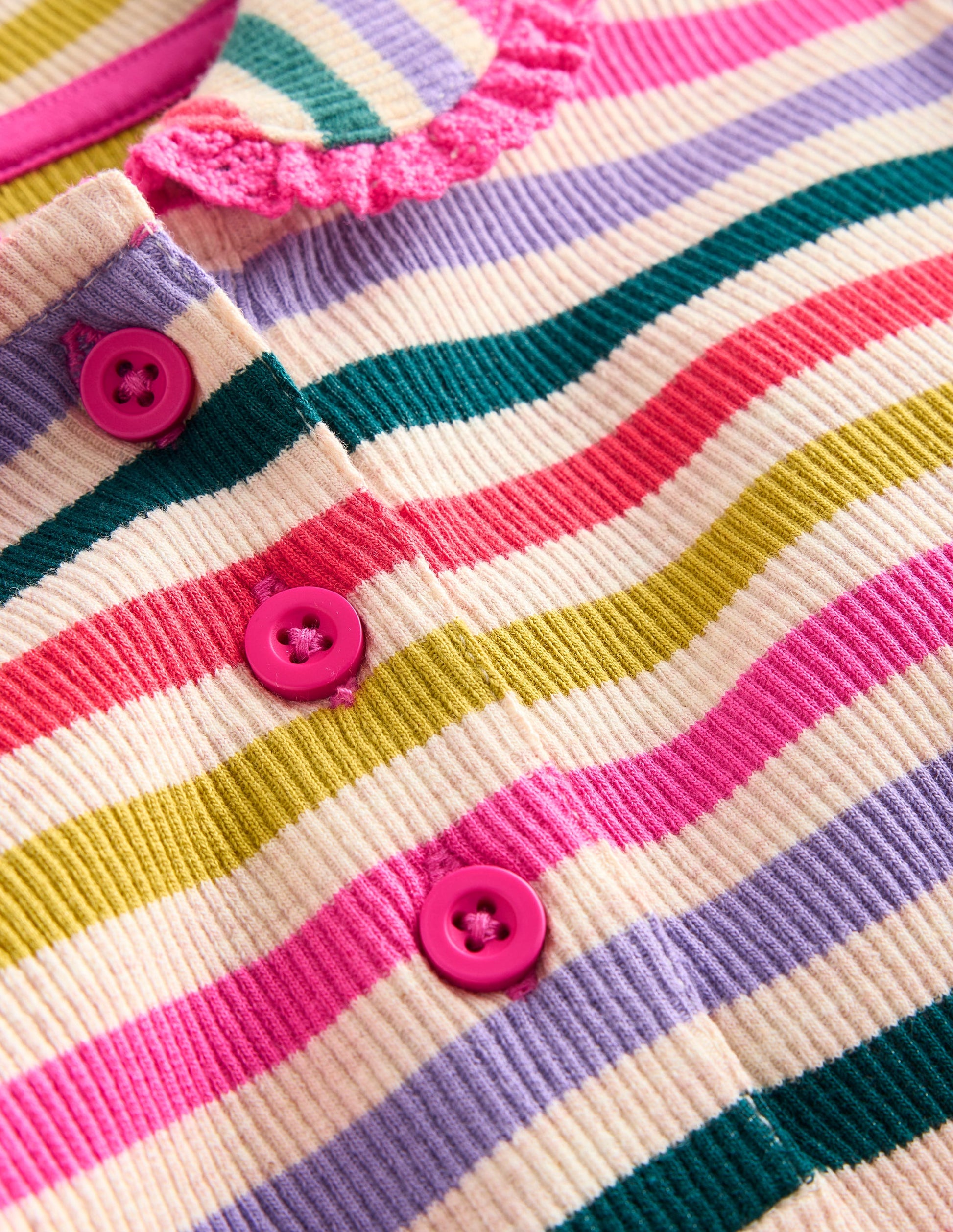 Collared Rib Twirly Dress-Oatmeal Melange Multi Stripe-3