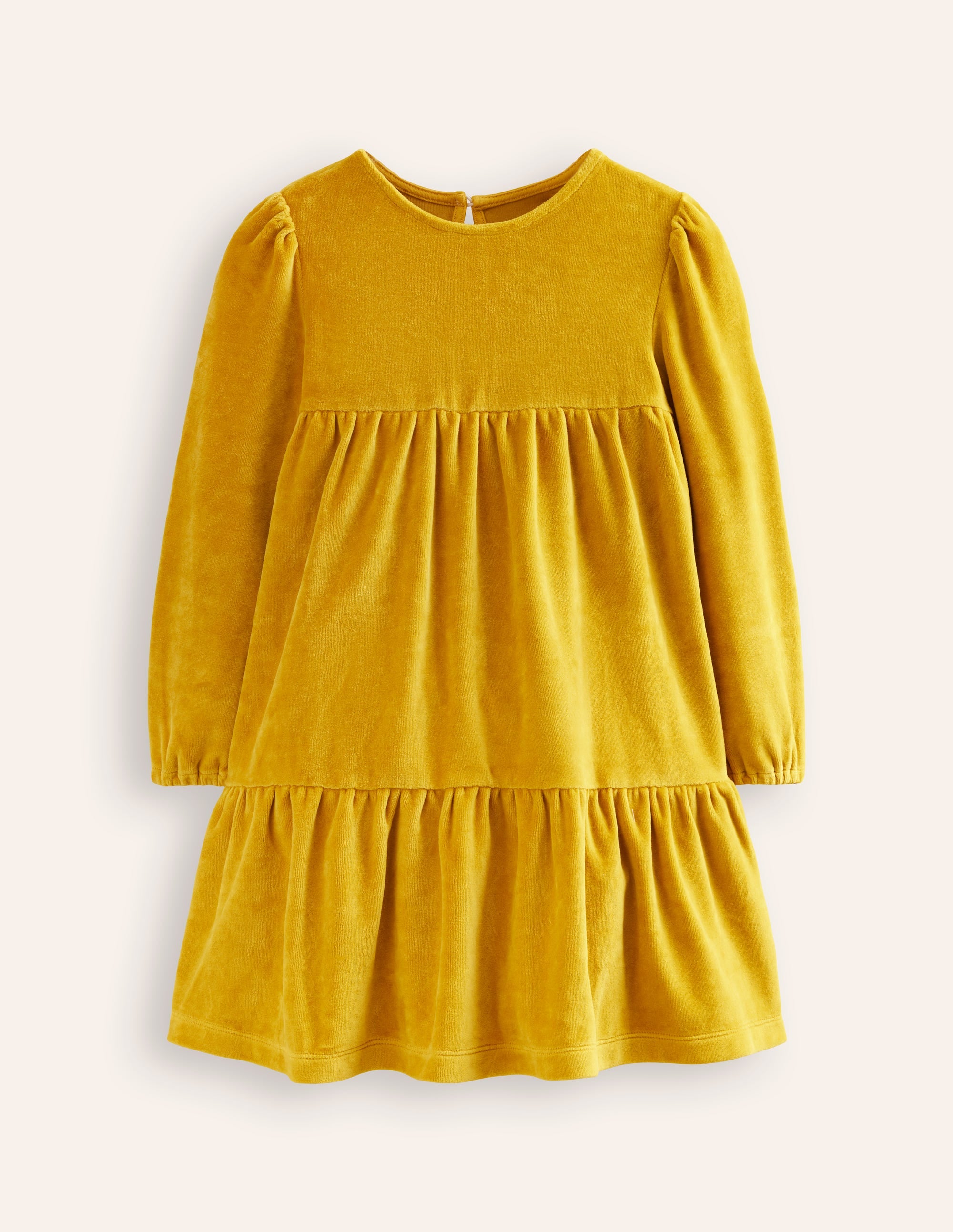 Tiered Velour Dress-Golden Palm - Image 1