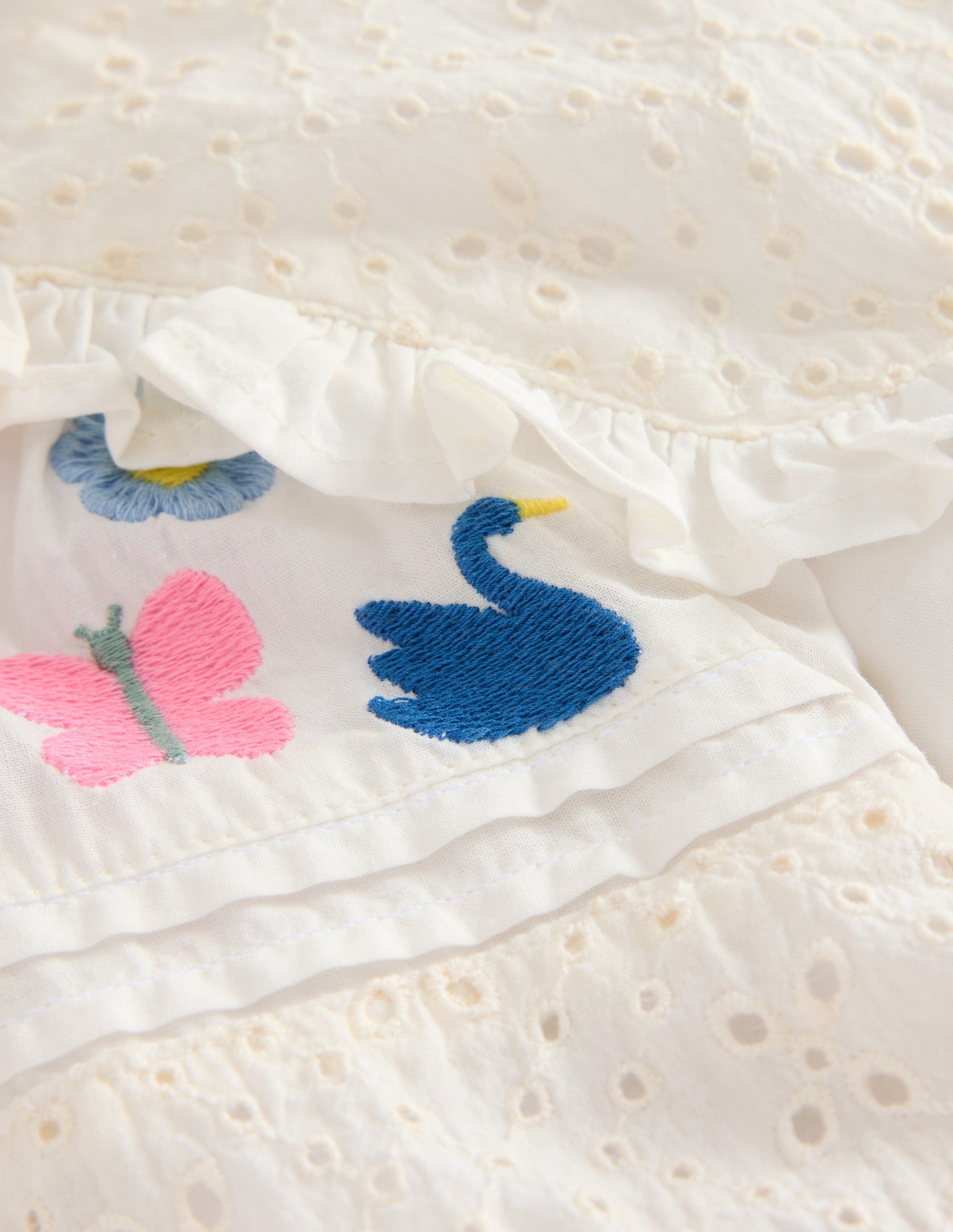 Embroidered Broderie Top-Vanilla White-4