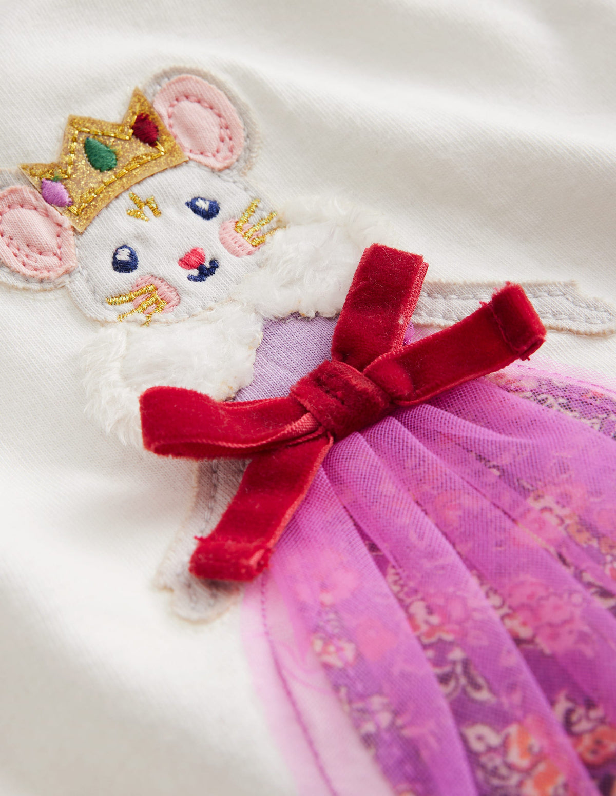 Appliqué Long Sleeve Top-Ivory Queen Mouse - Image 3