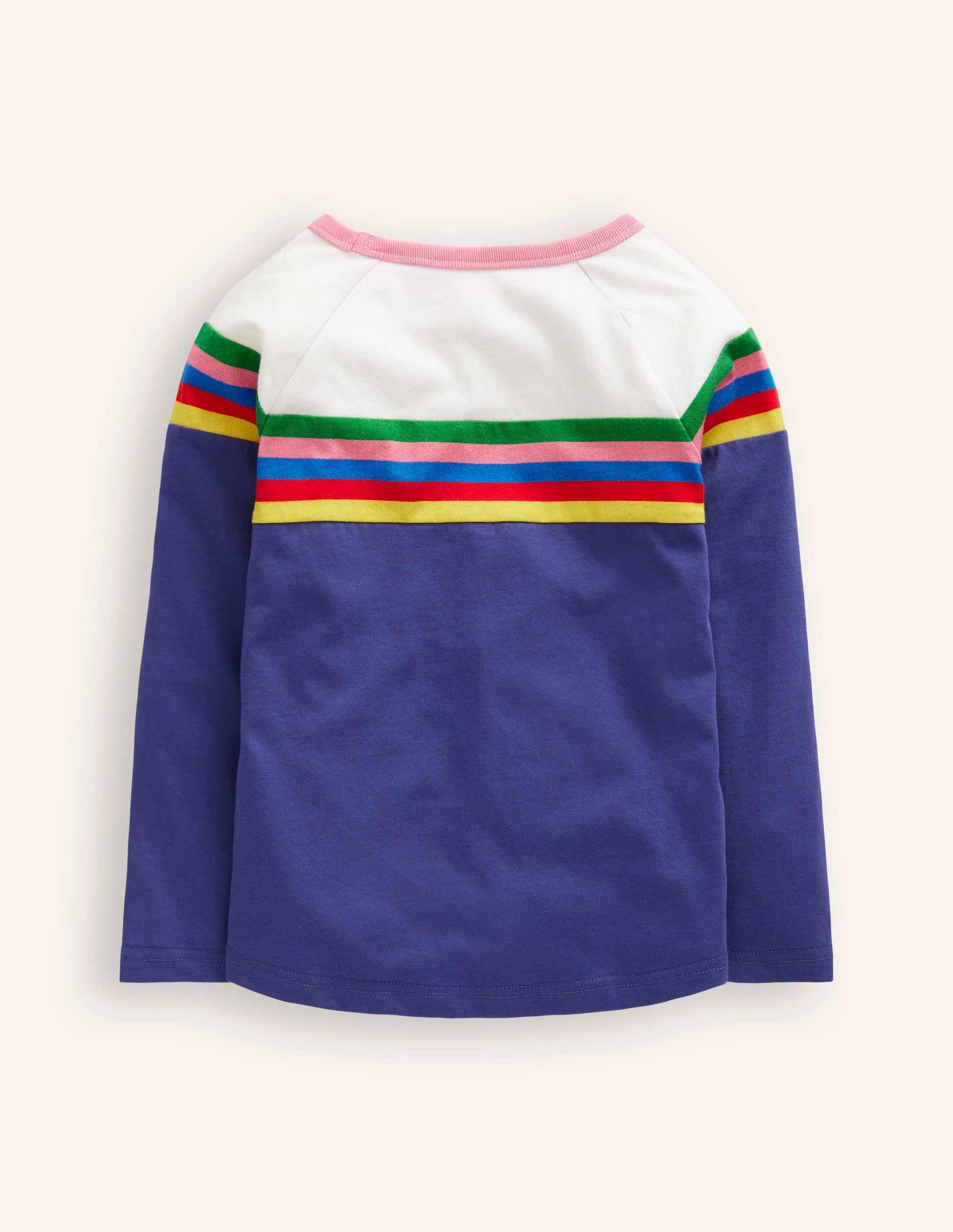 Colourblock Raglan T-shirt-Starboard Blue/ Ivory-2