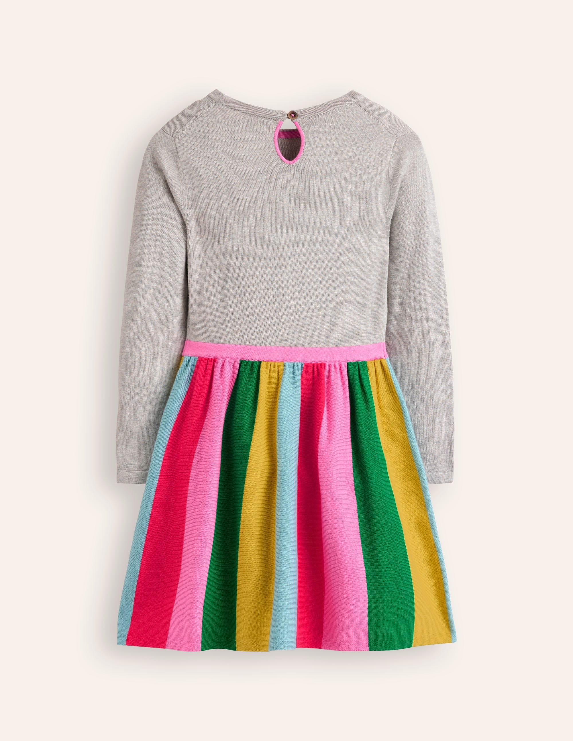 Knitted Rainbow Dress-Grey Marl - Image 2