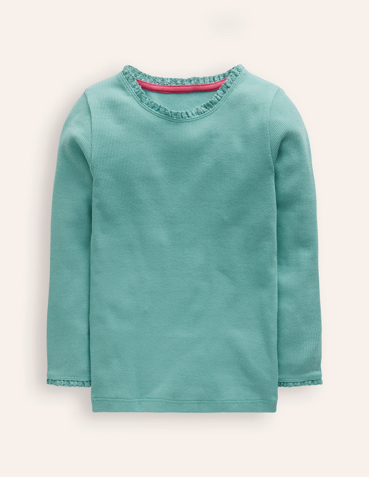Ribbed Long Sleeve T-shirt-Brook Blue - Image 1