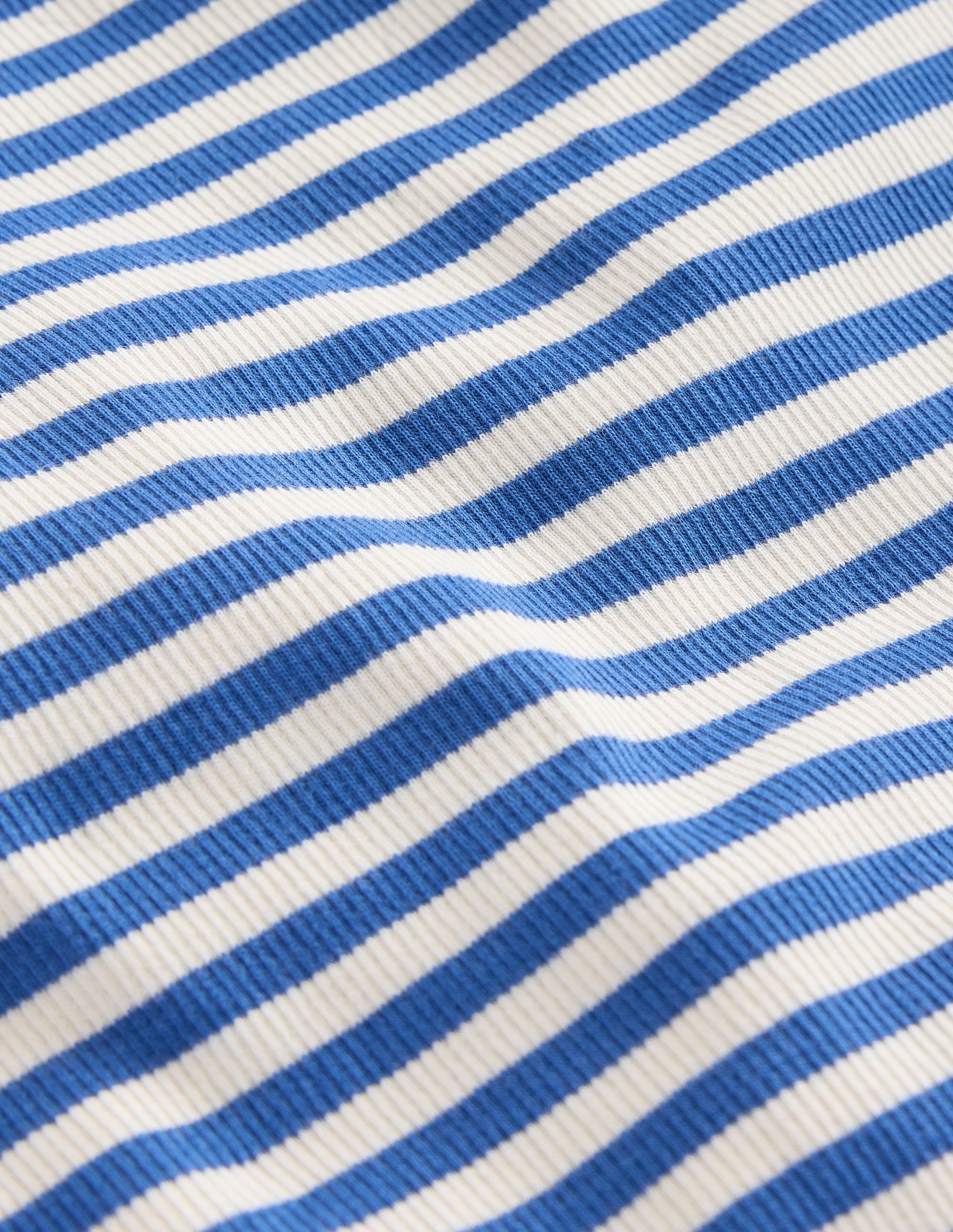 Ribbed Long Sleeve T-shirt-Bluejay/ Ivory - Image 3