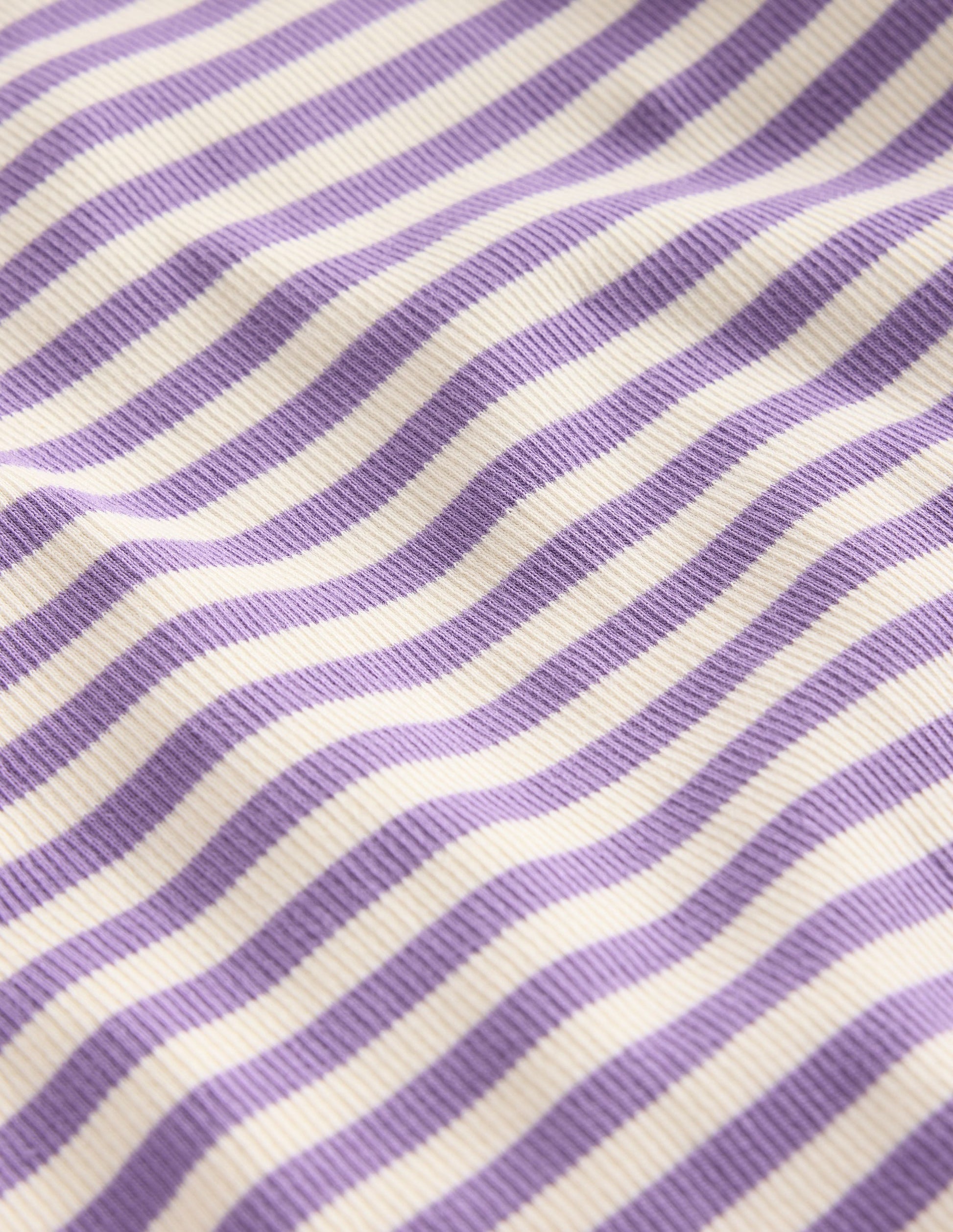 Ribbed Long Sleeve T-shirt-Aster Purple/ Ivory-3