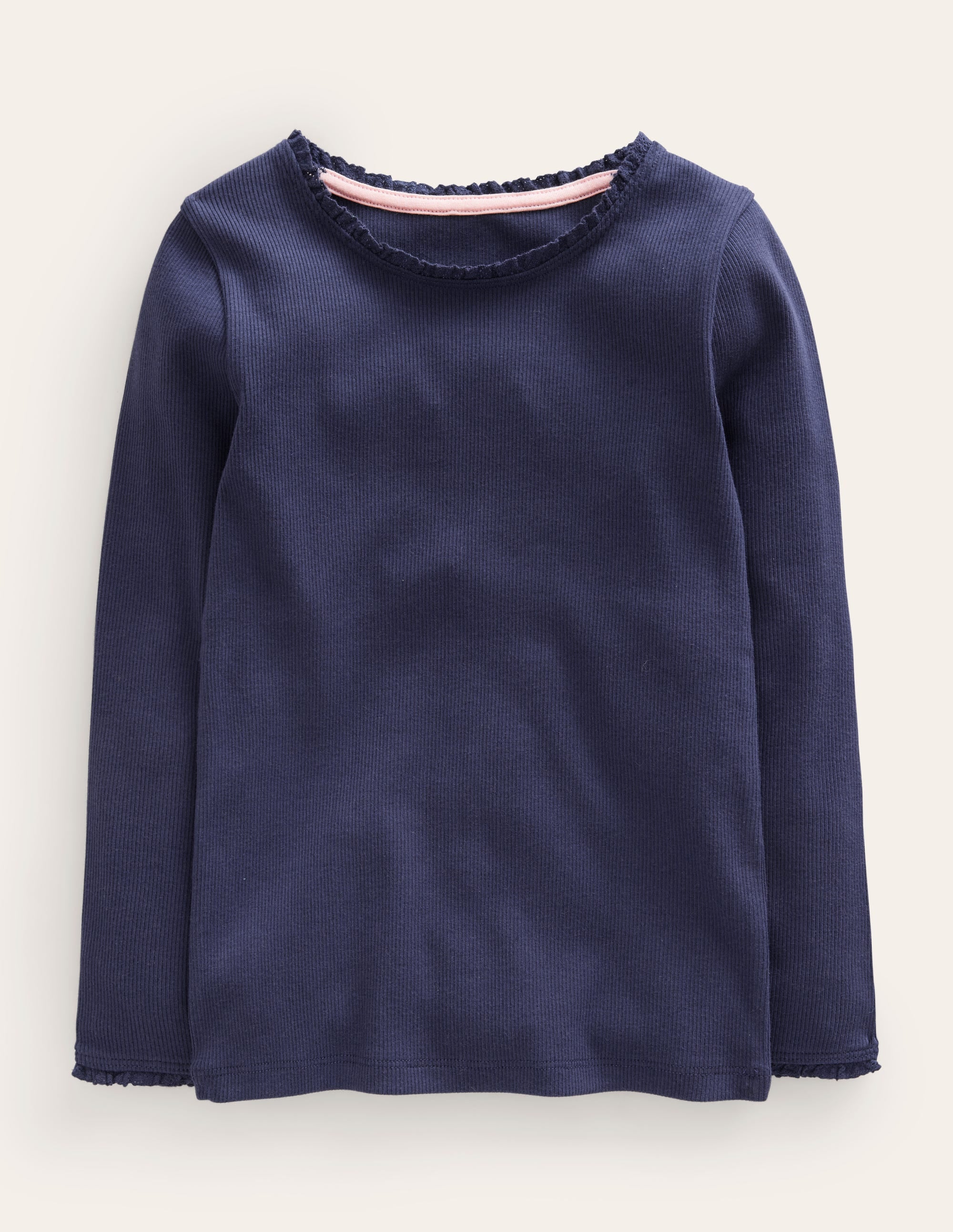 Ribbed Long Sleeve T-shirt-Starboard Blue - Image 1