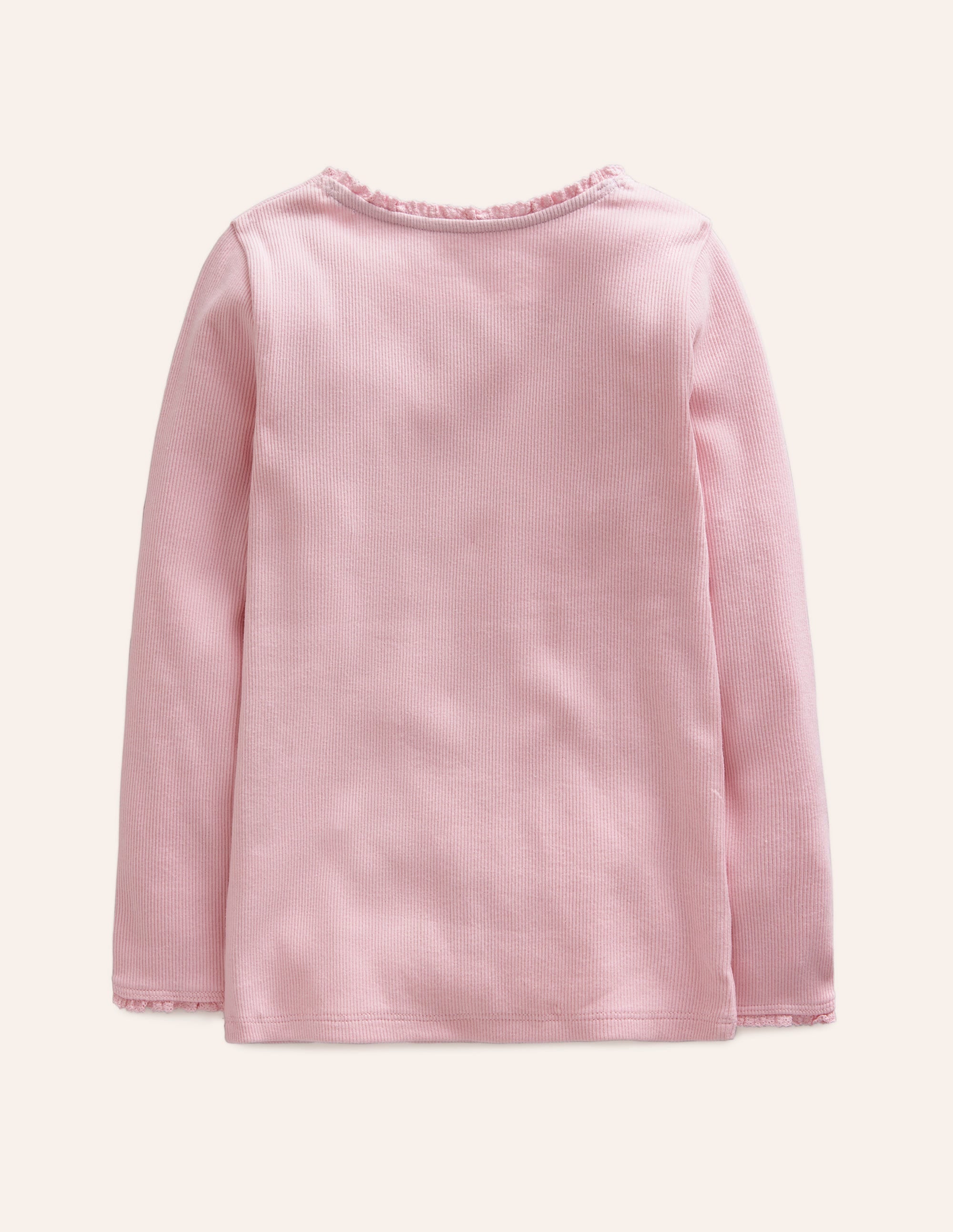 Ribbed Long Sleeve T-shirt-French Pink - Image 2