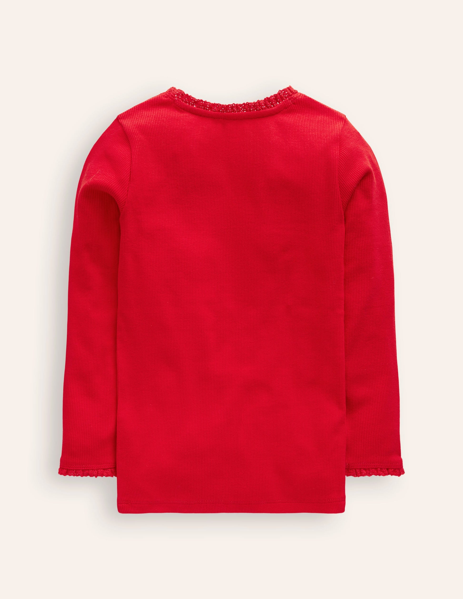 Ribbed Long Sleeve T-shirt-Cherry Jam/Soft Ivory Stripe-2