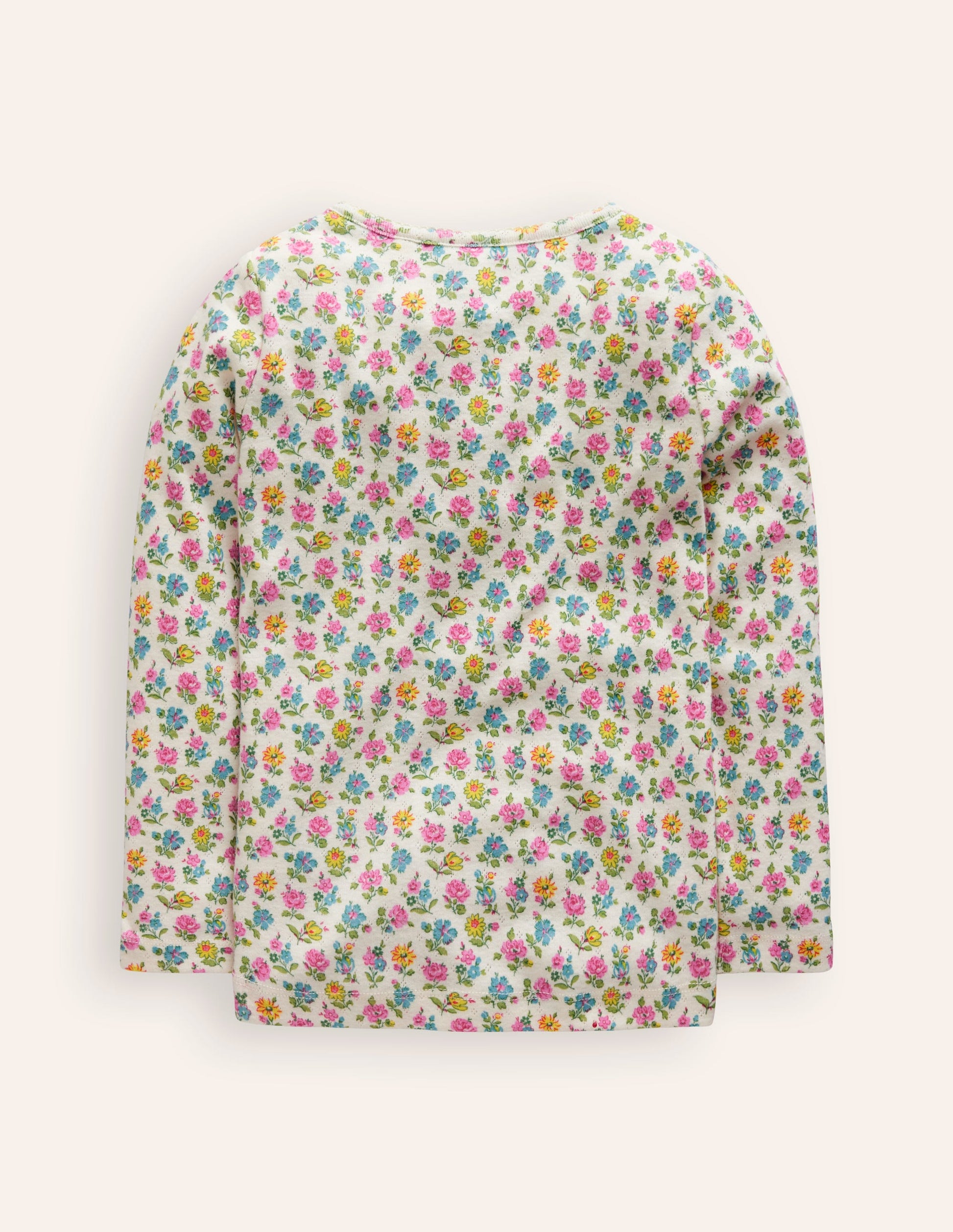 Henley Pointelle Top-Multi Tiny Floral-2