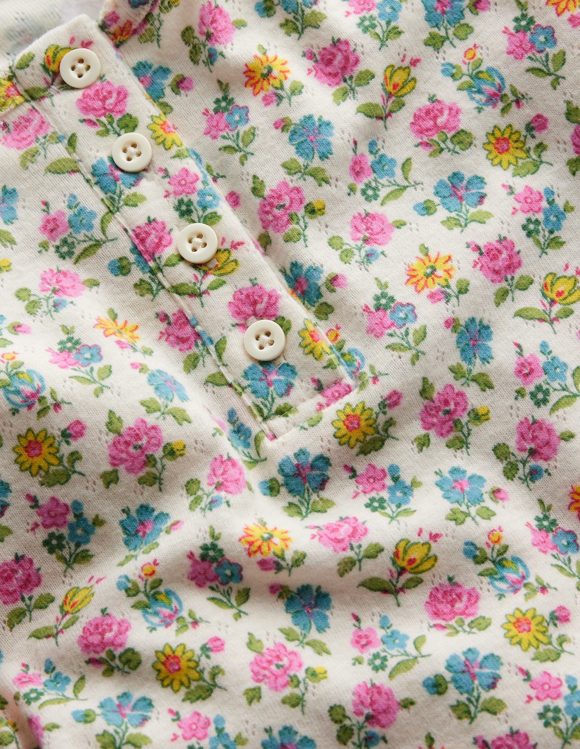 Henley Pointelle Top-Multi Tiny Floral-3