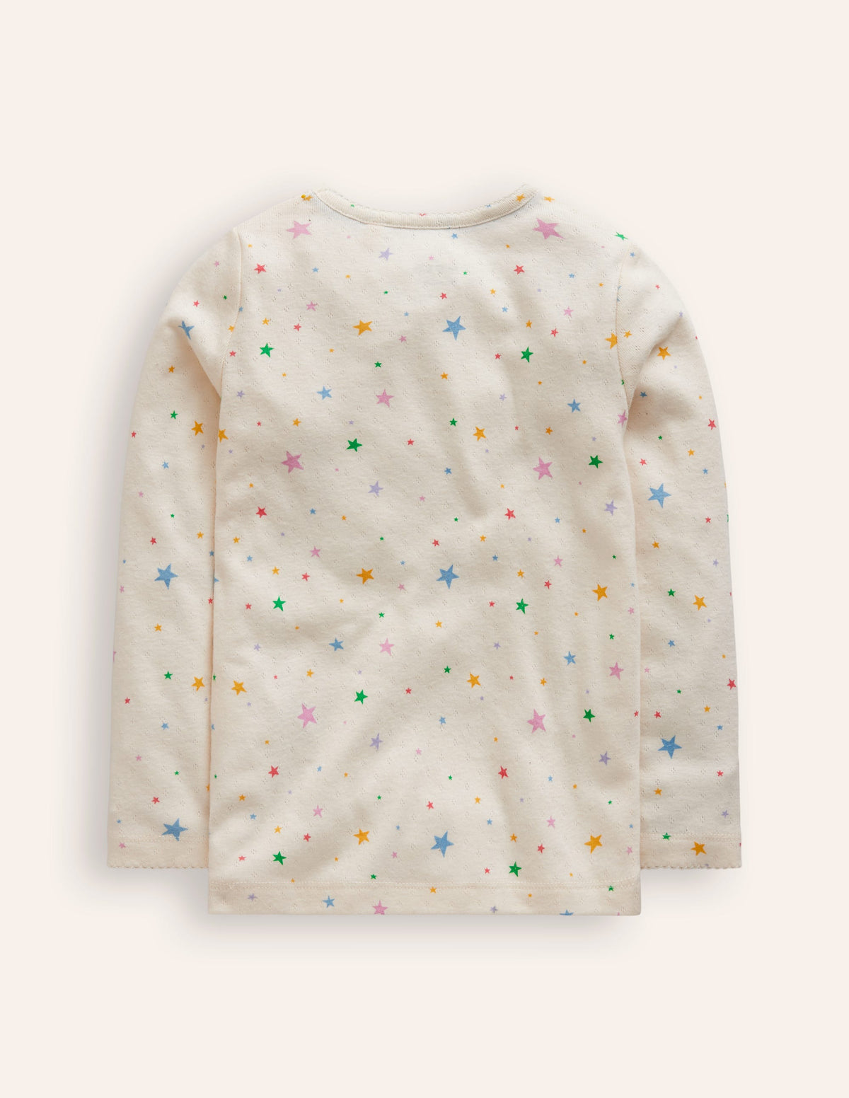 Long Sleeve Pointelle Top-Multi LIttle Stars - Image 2