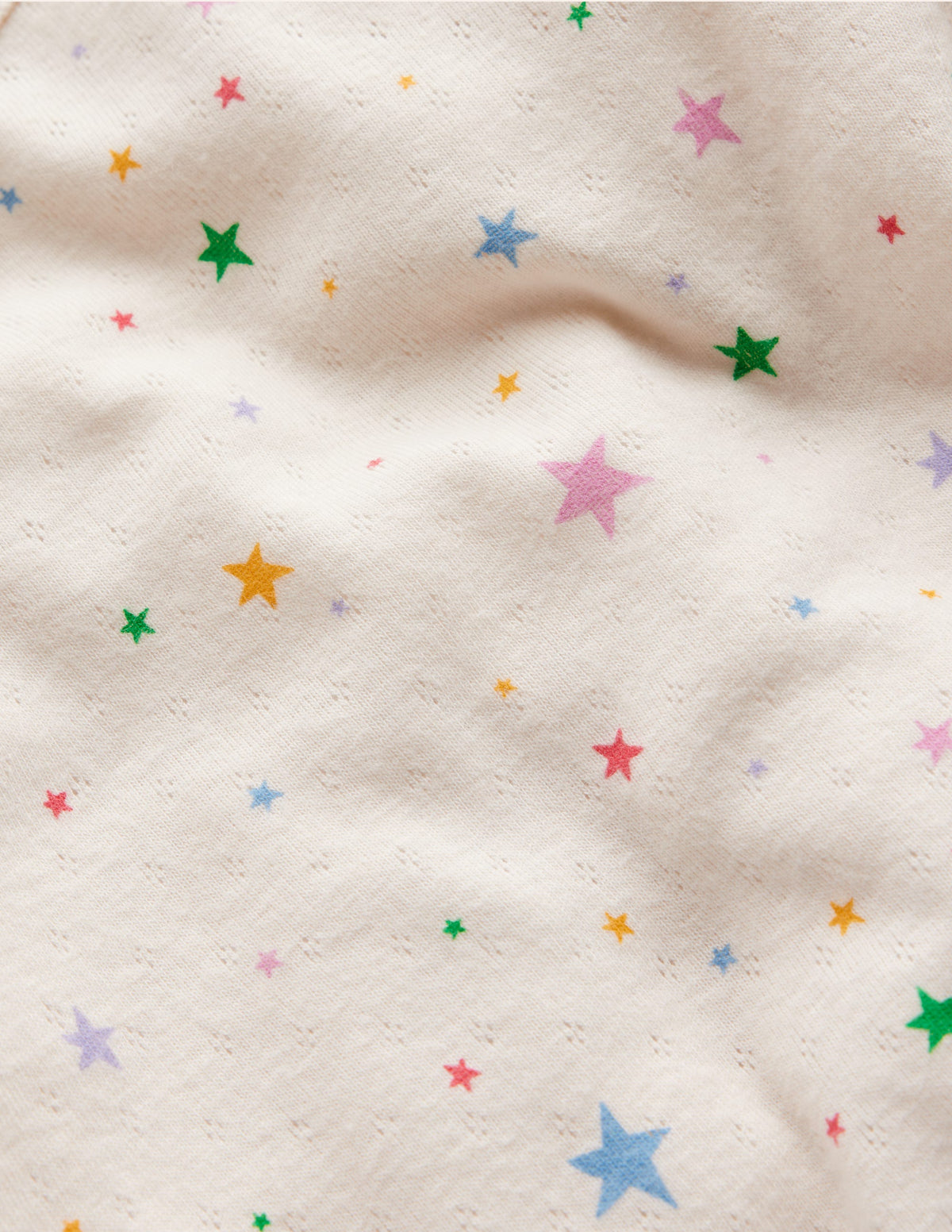 Long Sleeve Pointelle Top-Multi LIttle Stars-3
