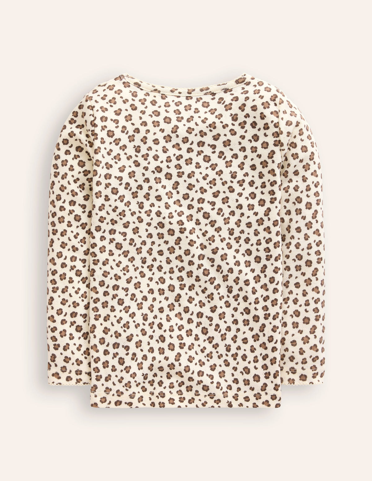 Long Sleeve Pointelle Top-Leopard - Image 2