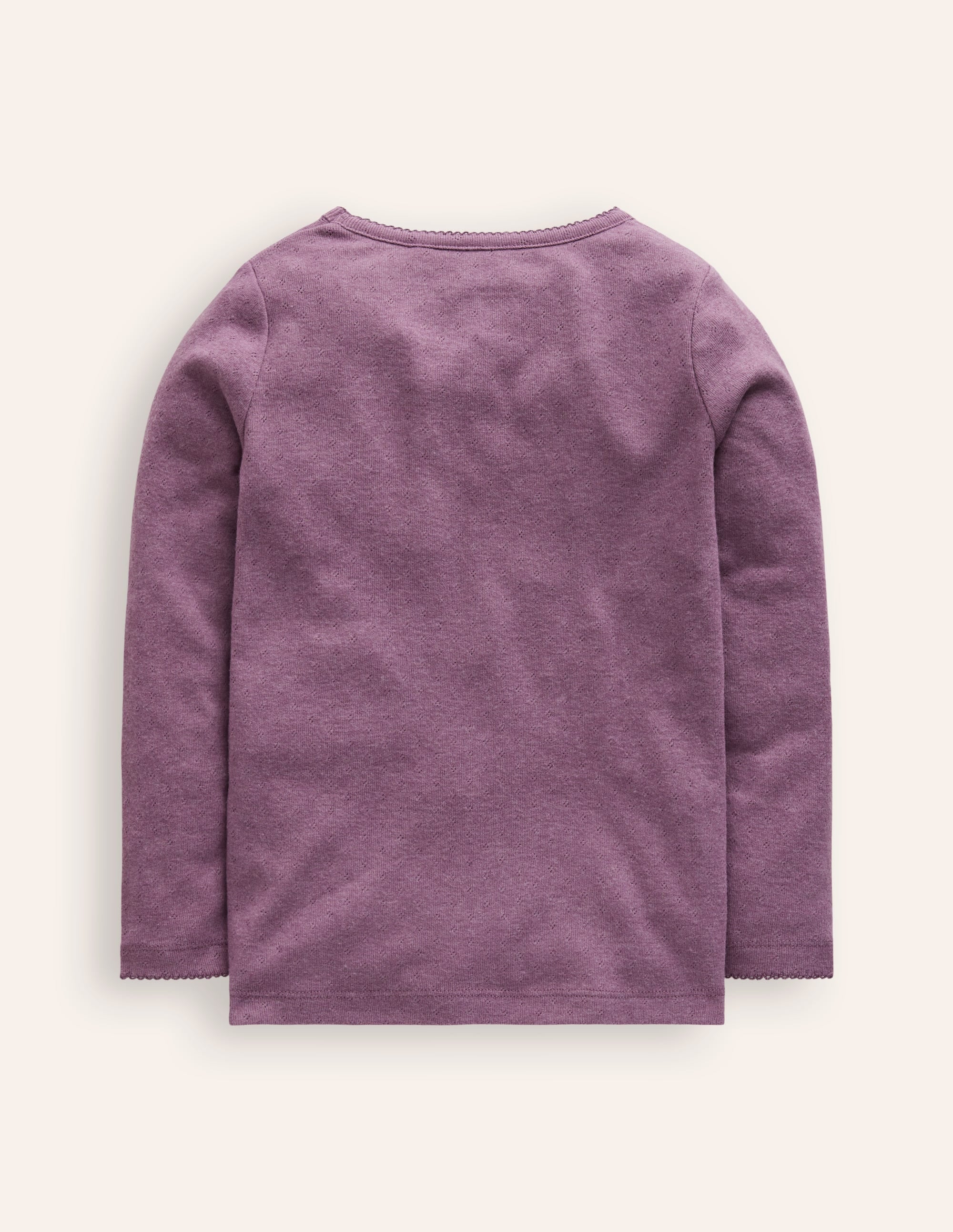 Long Sleeve Pointelle Top-Bramble Purple - Image 2