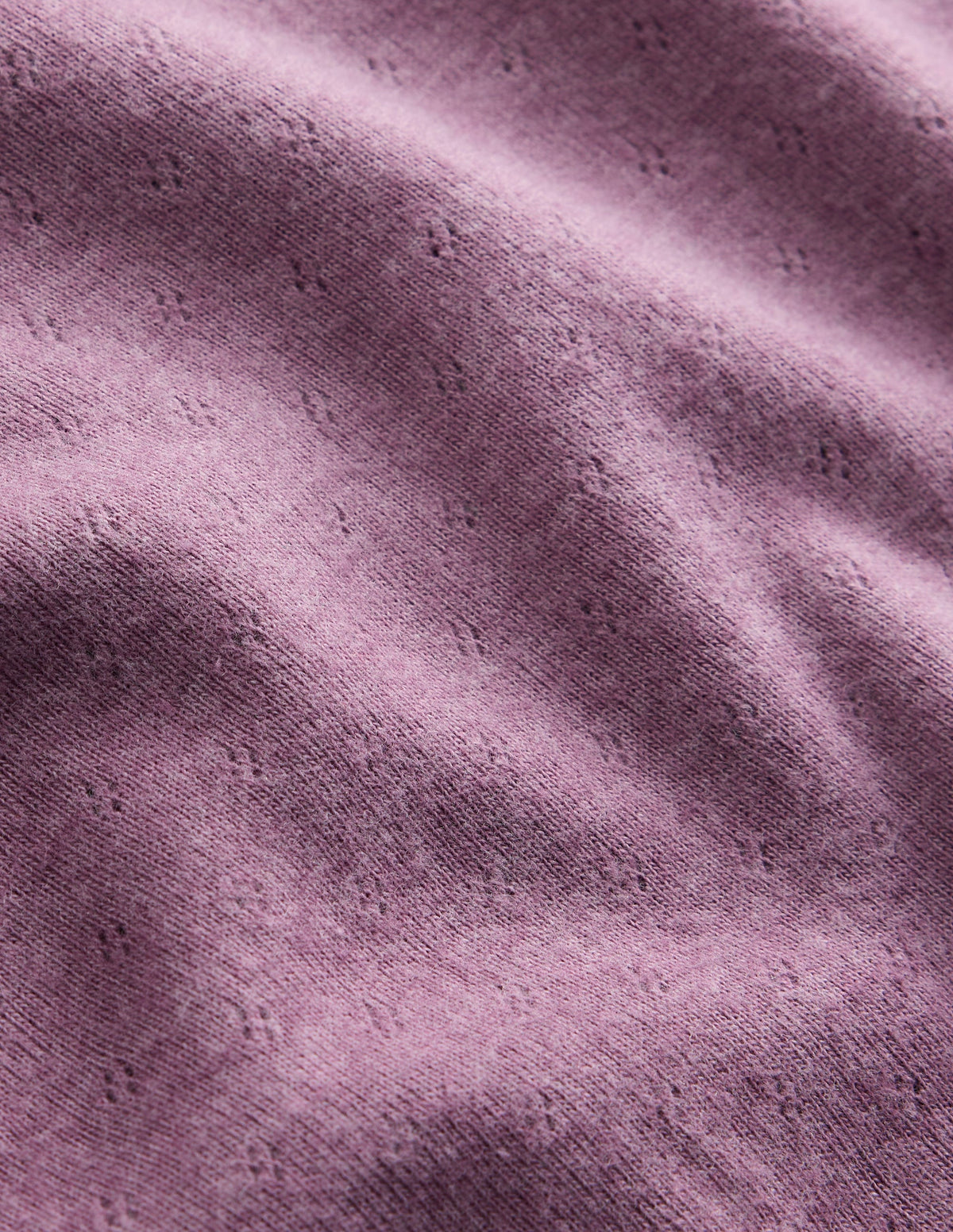 Long Sleeve Pointelle Top-Bramble Purple - Image 3