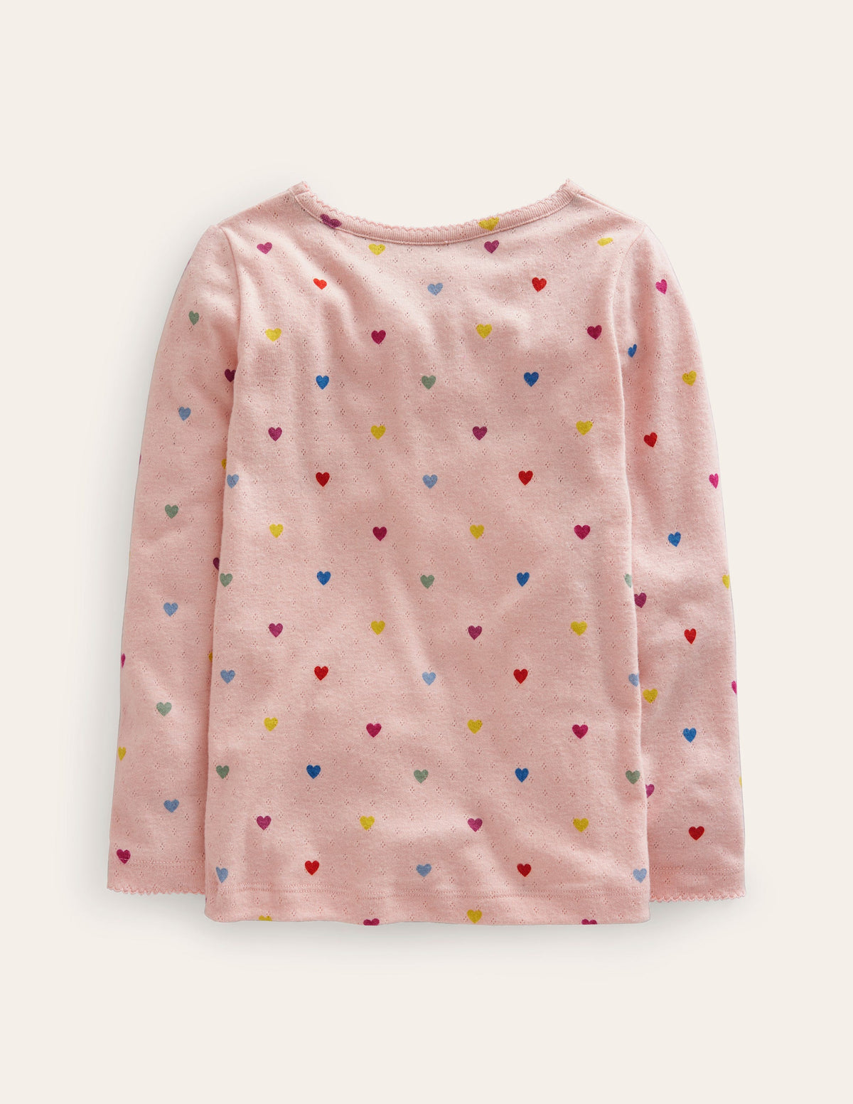 Long Sleeve Pointelle Top-Provence Pink Hearts-2