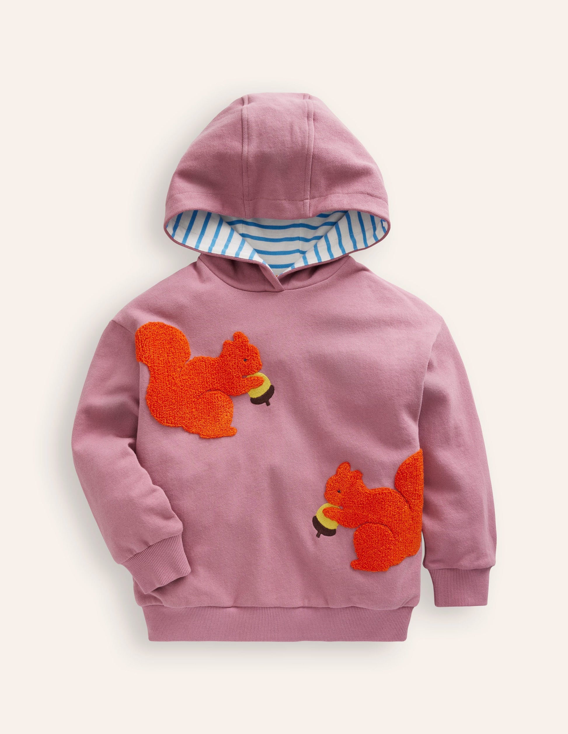 Appliqué Hoodie-Soft Lavender Squirrel-1