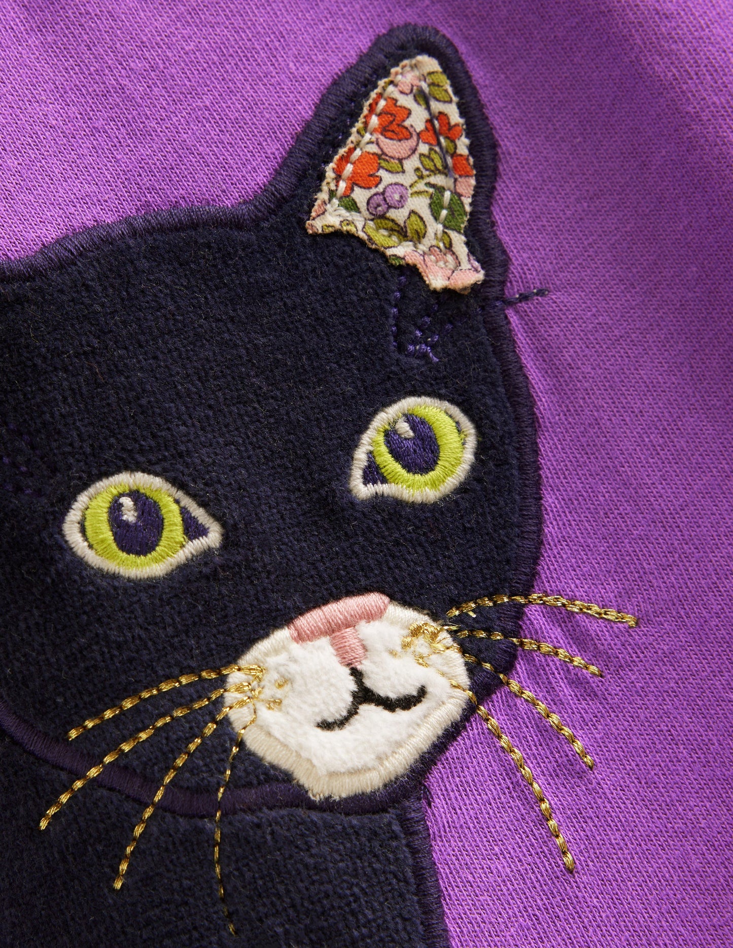 Appliqué Jersey Tunic-Purple Topaz Cats