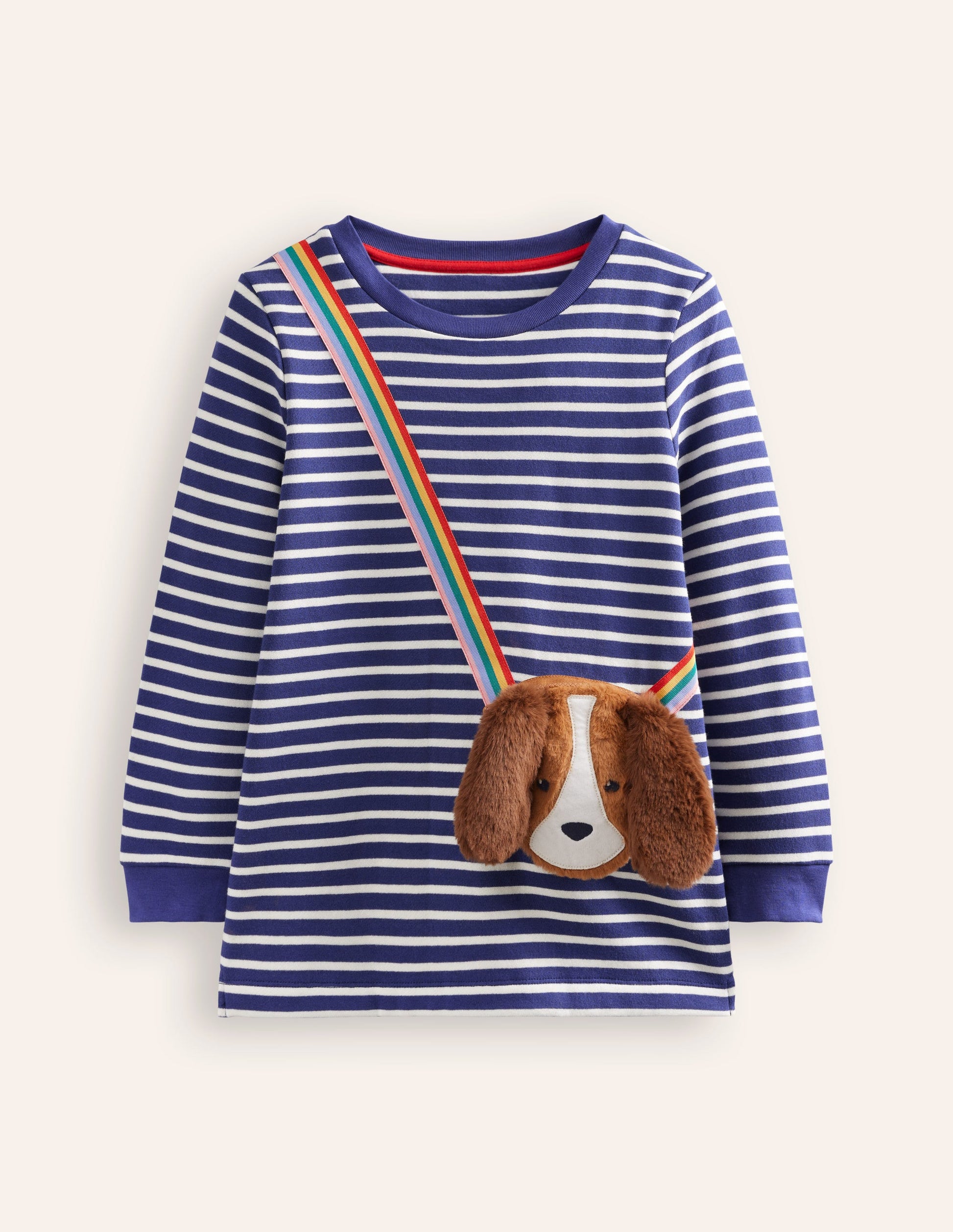 Appliqué Bag Tunic-Soft Starboard Blue/ Ivory Dog-2