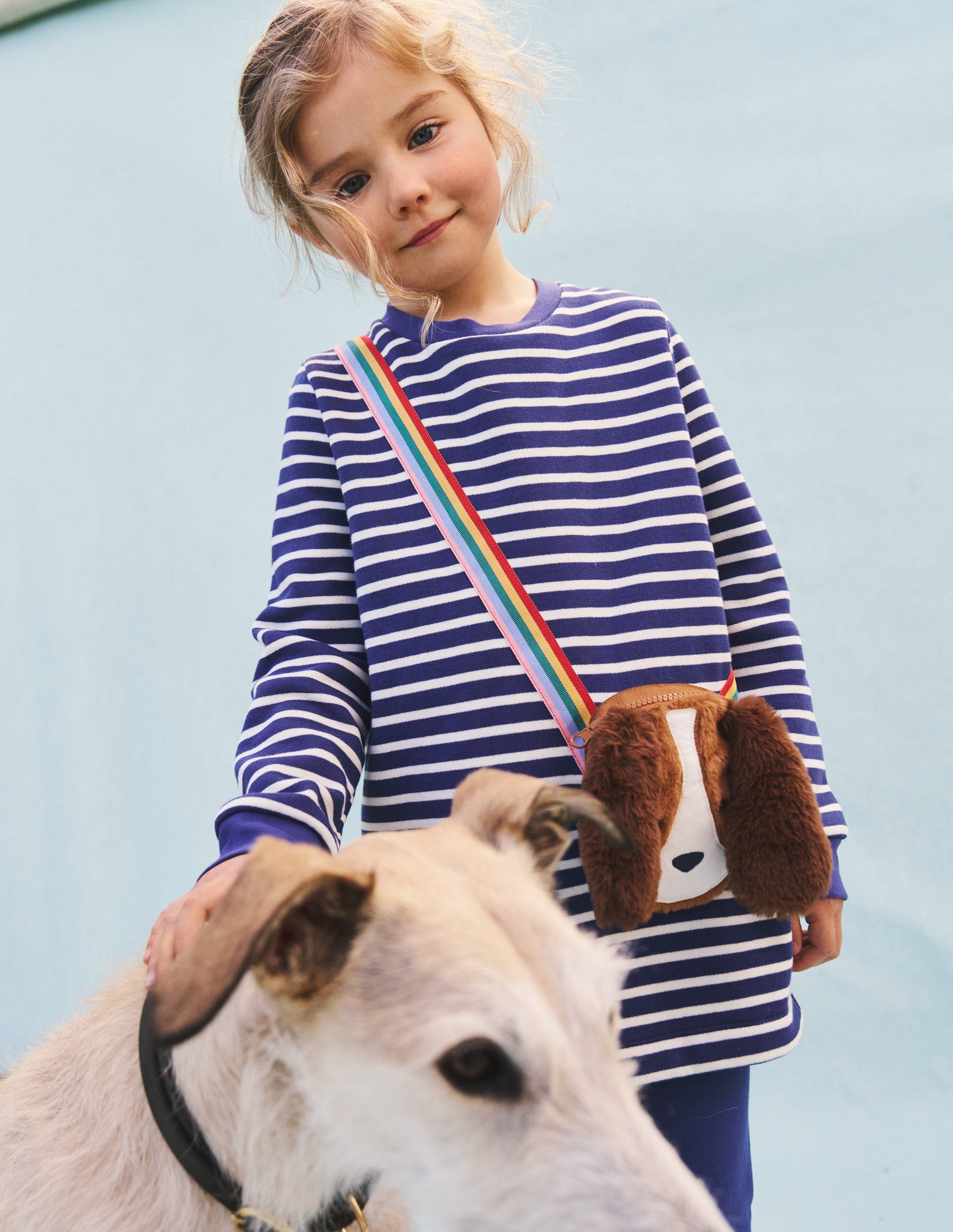 Appliqué Bag Tunic-Soft Starboard Blue/ Ivory Dog-5