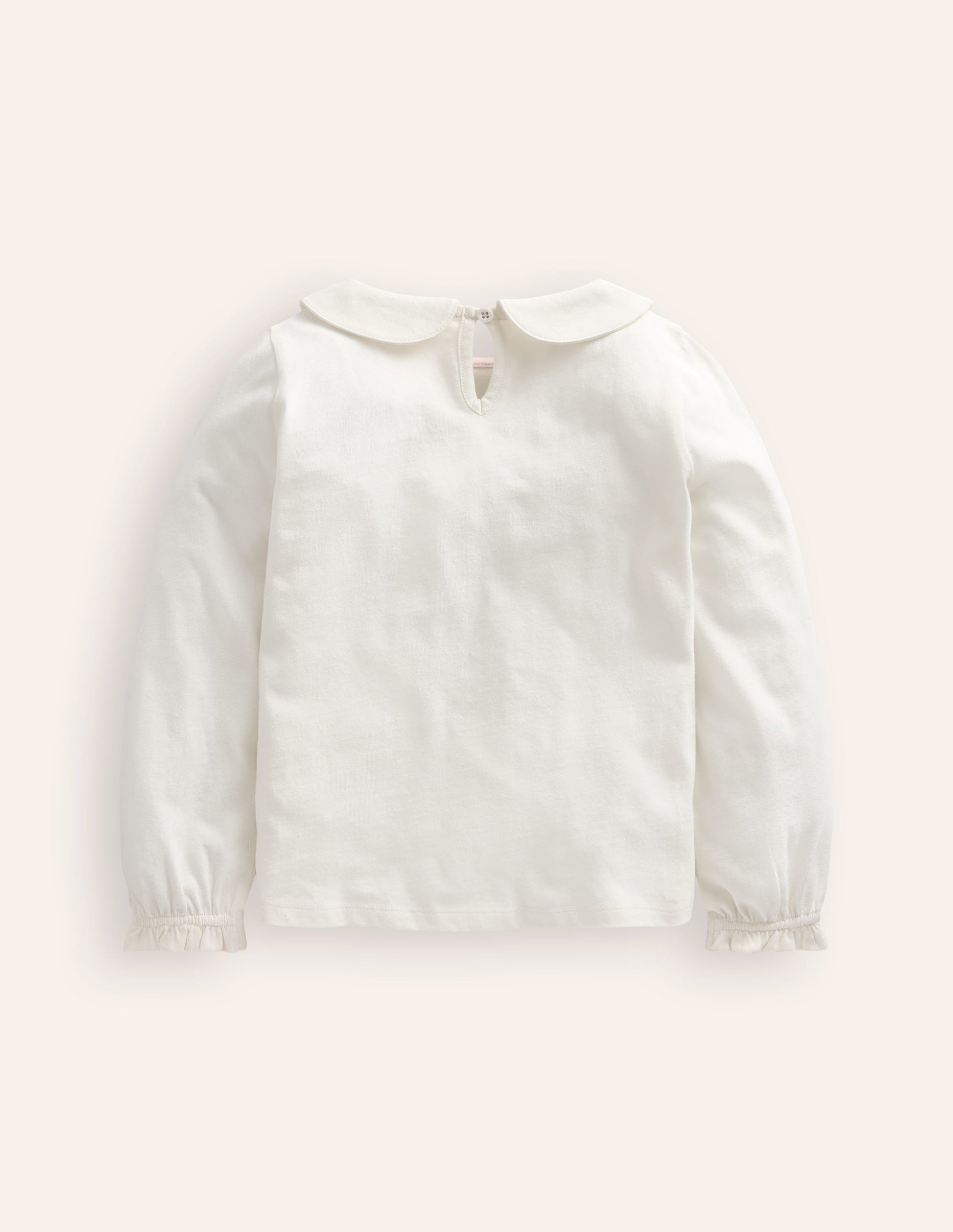 Collared Jersey Top-Ivory-2