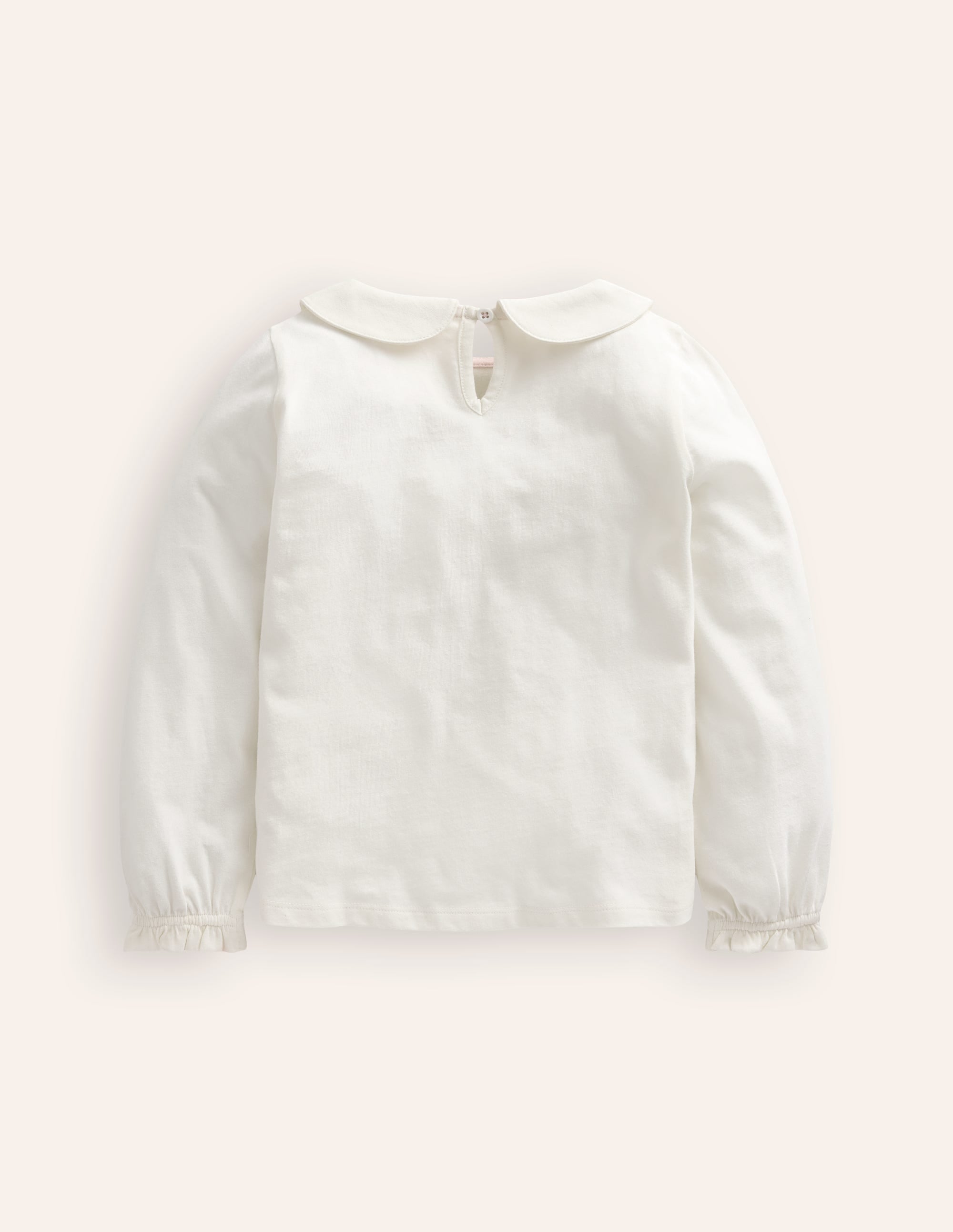 Collared Jersey Top-Ivory - Image 2