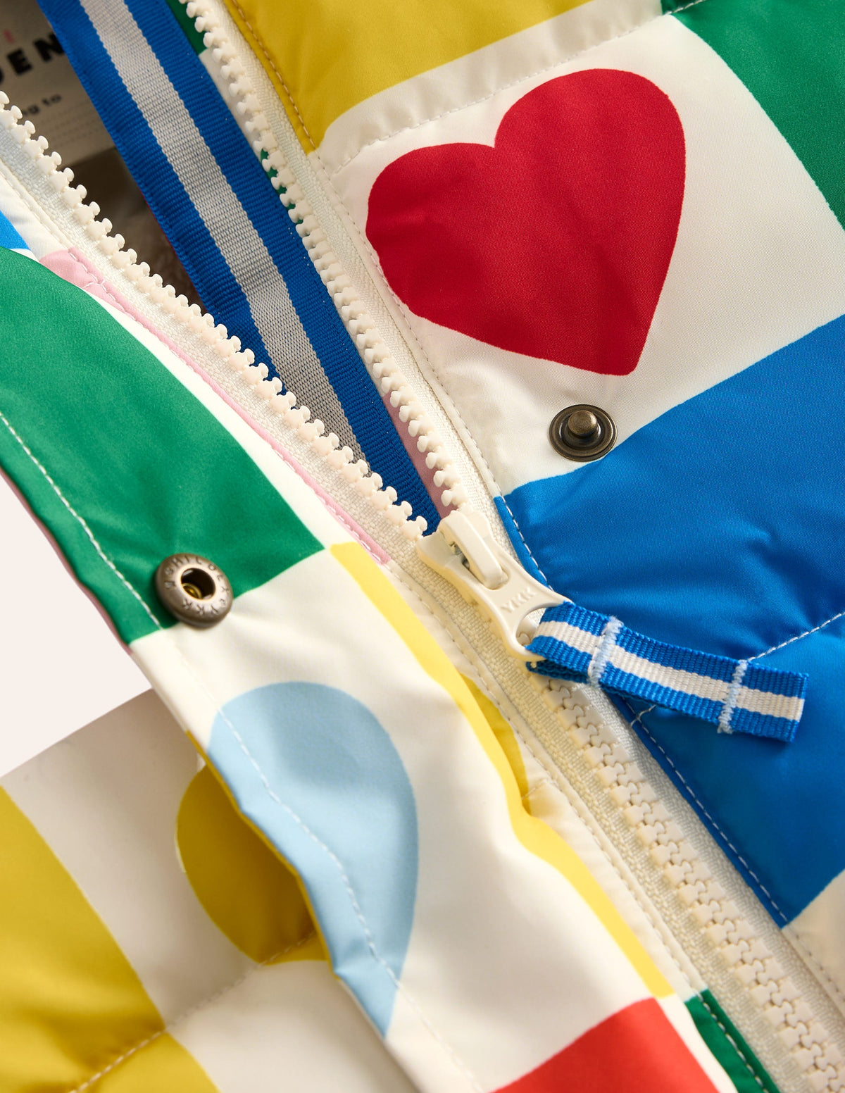 2-in-1 Padded Coat-Multi Chequerboard Hearts - Image 3