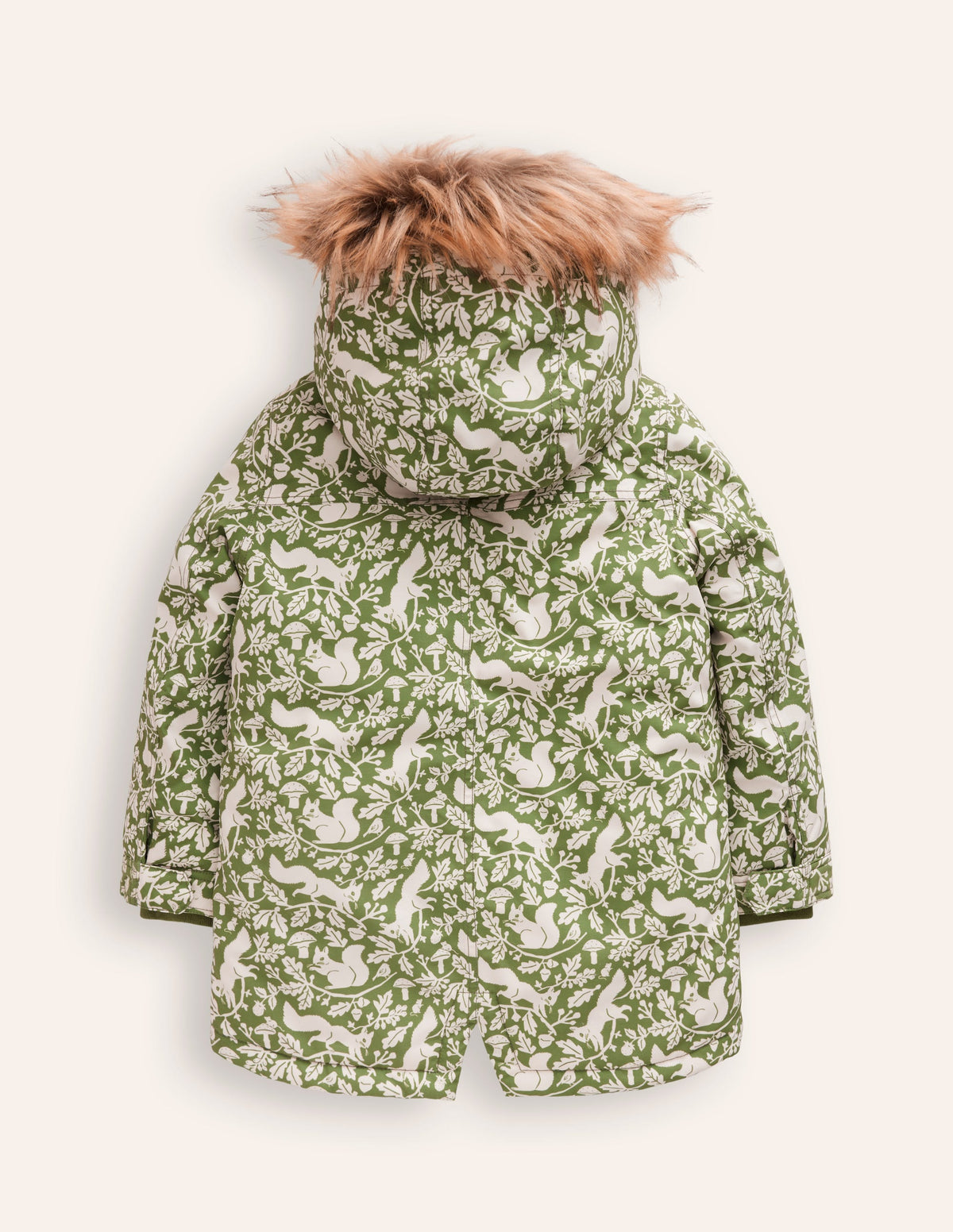 Authentic Waterproof Parka-Safari Green Woodland Squirrel - Image 3