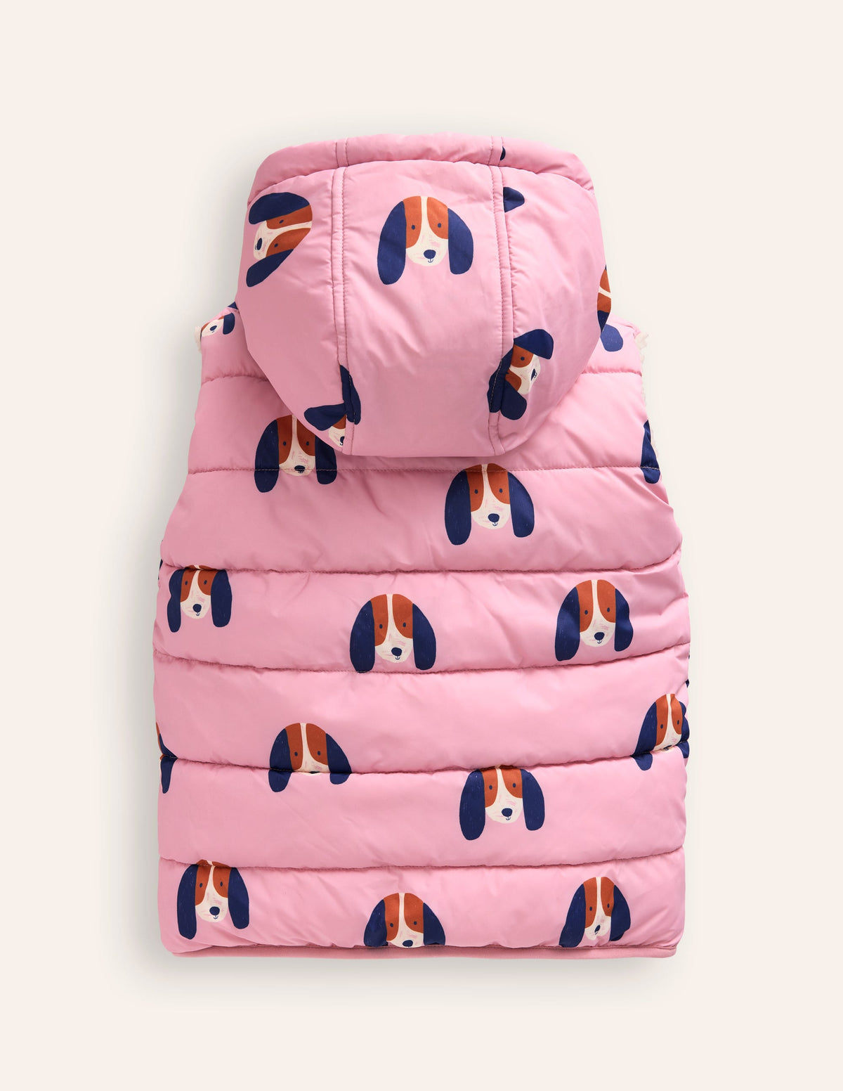 Borg Mix Reversible Gilet-Vintage Pink Pups-4