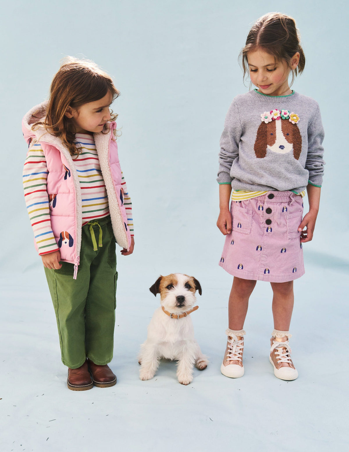 Borg Mix Reversible Gilet-Vintage Pink Pups-8
