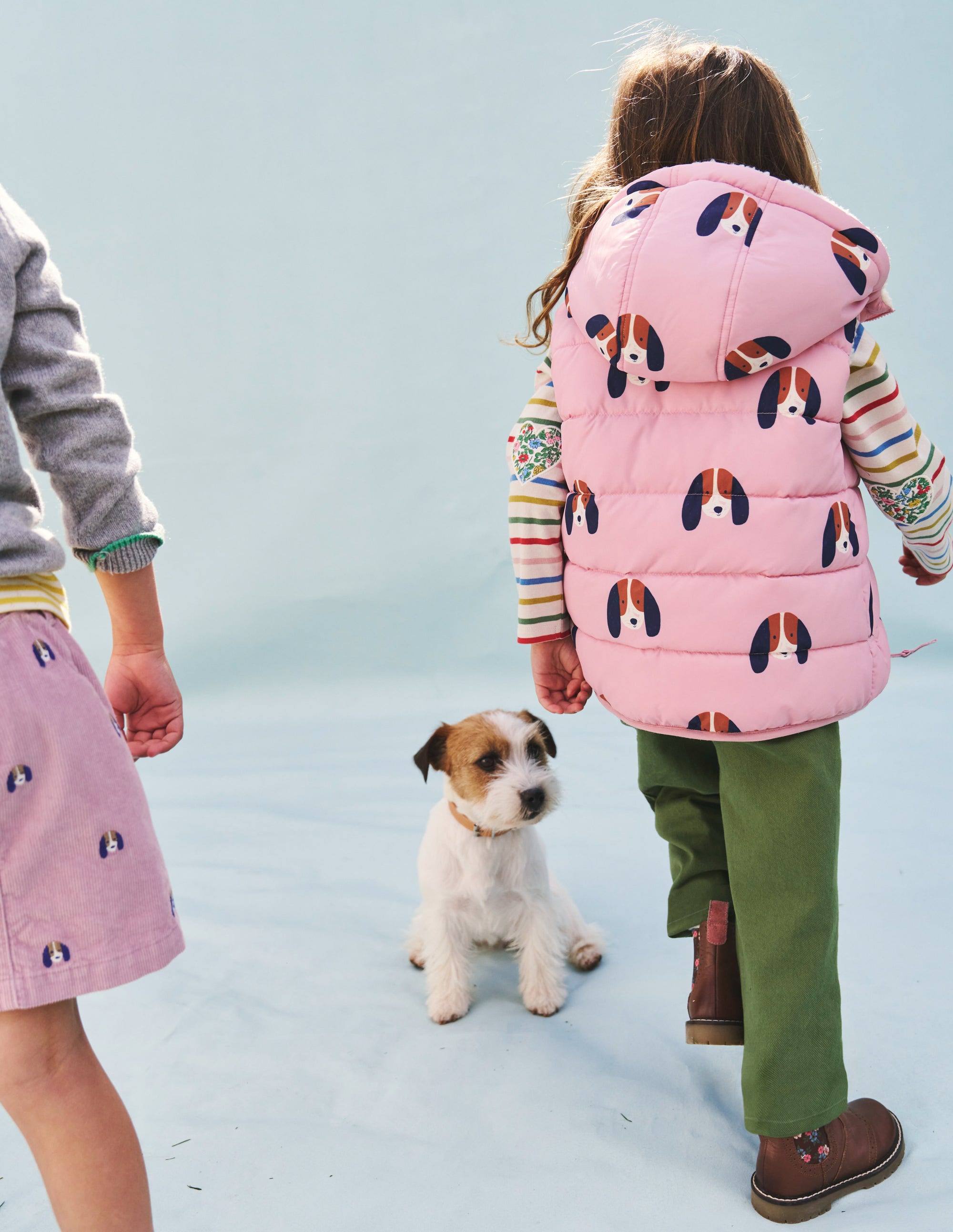 Borg Mix Reversible Gilet-Vintage Pink Pups - Image 9