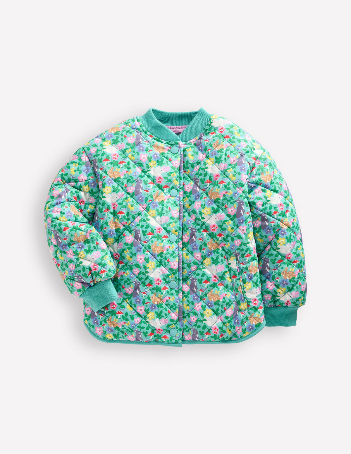 Fun Quilted Bomber Jacket-Brook Blue Bunny Field-1