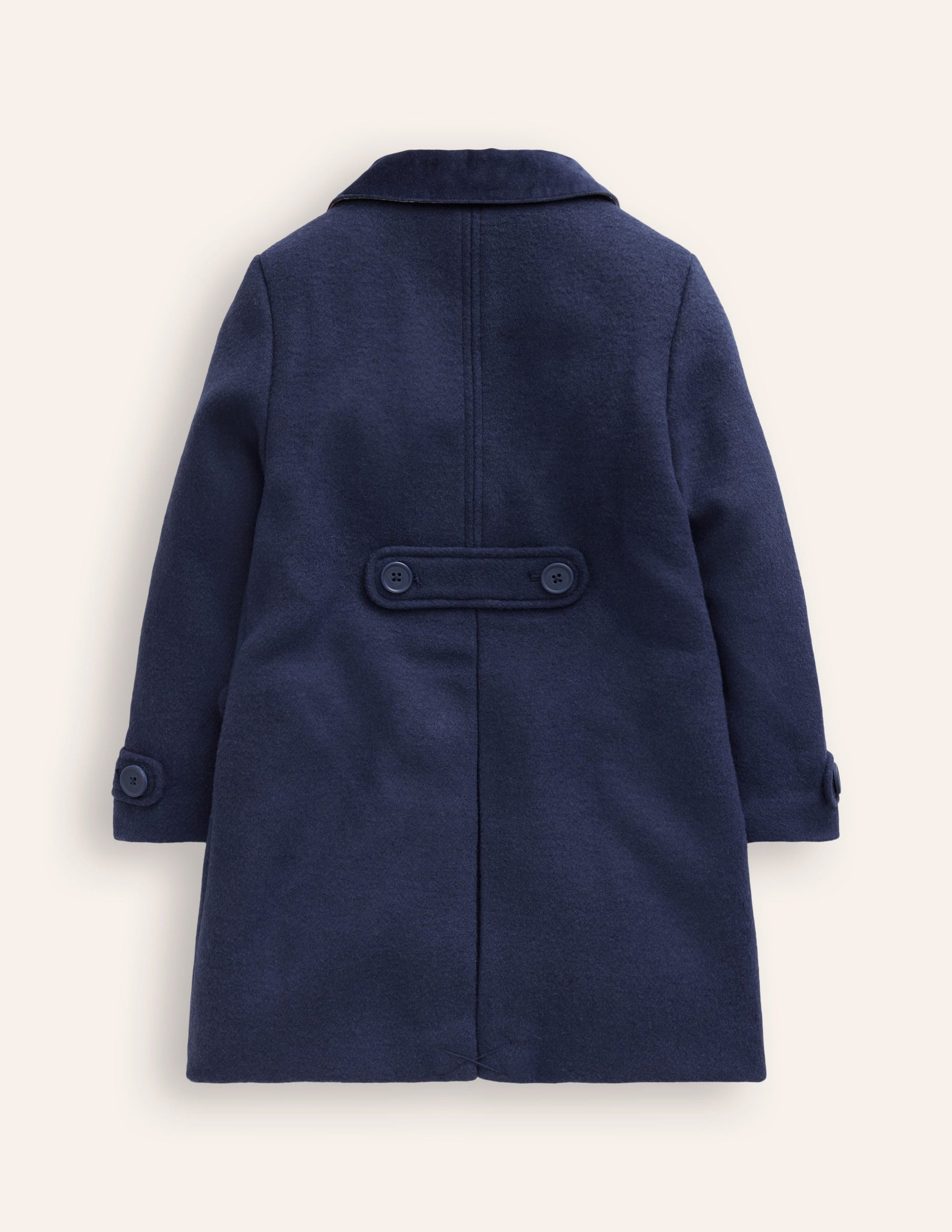 Wonderful Wool Blended Coat-College Navy Embroidery-3