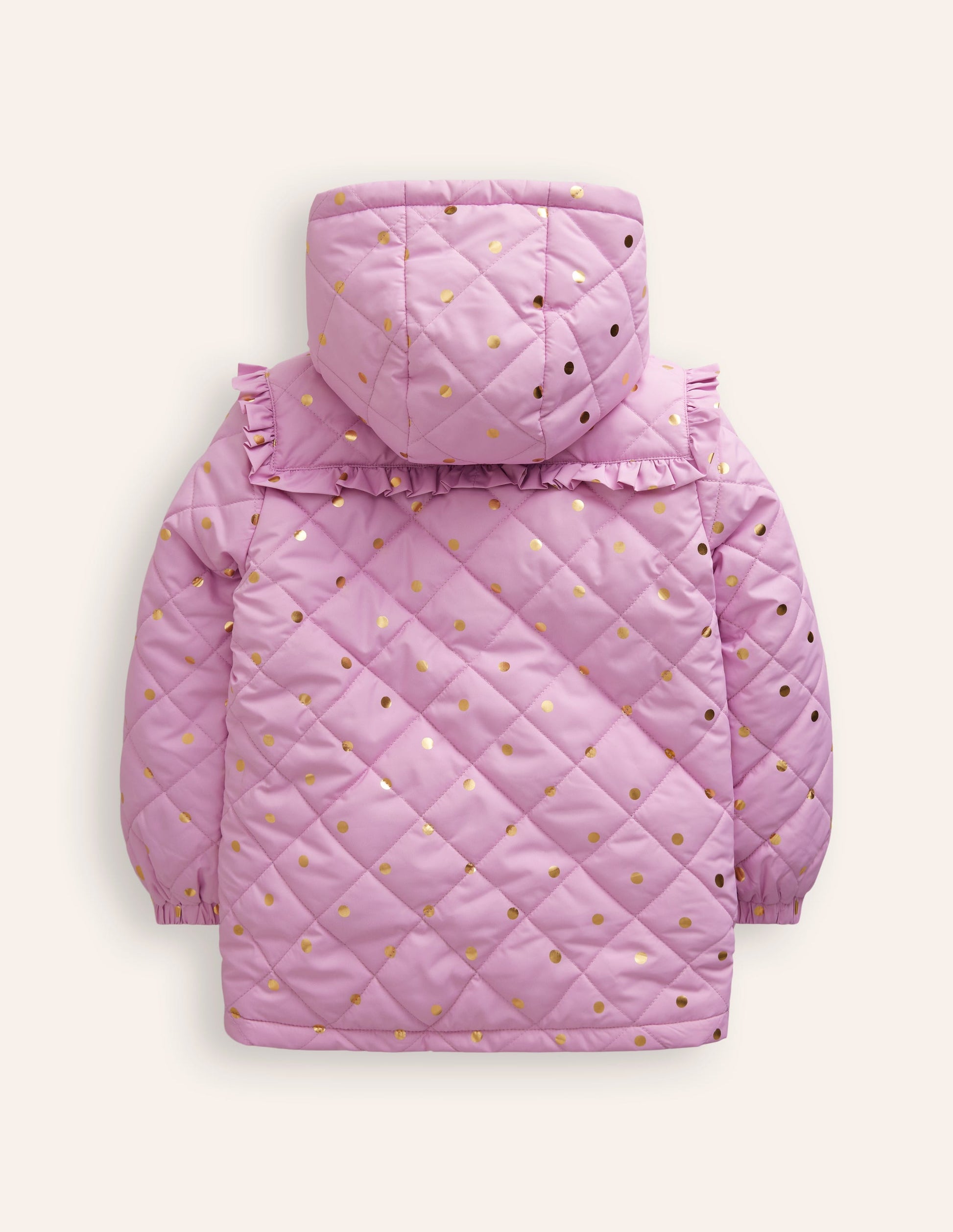 Pretty Quilted Coat-Soft Lavender Foil Spot-2