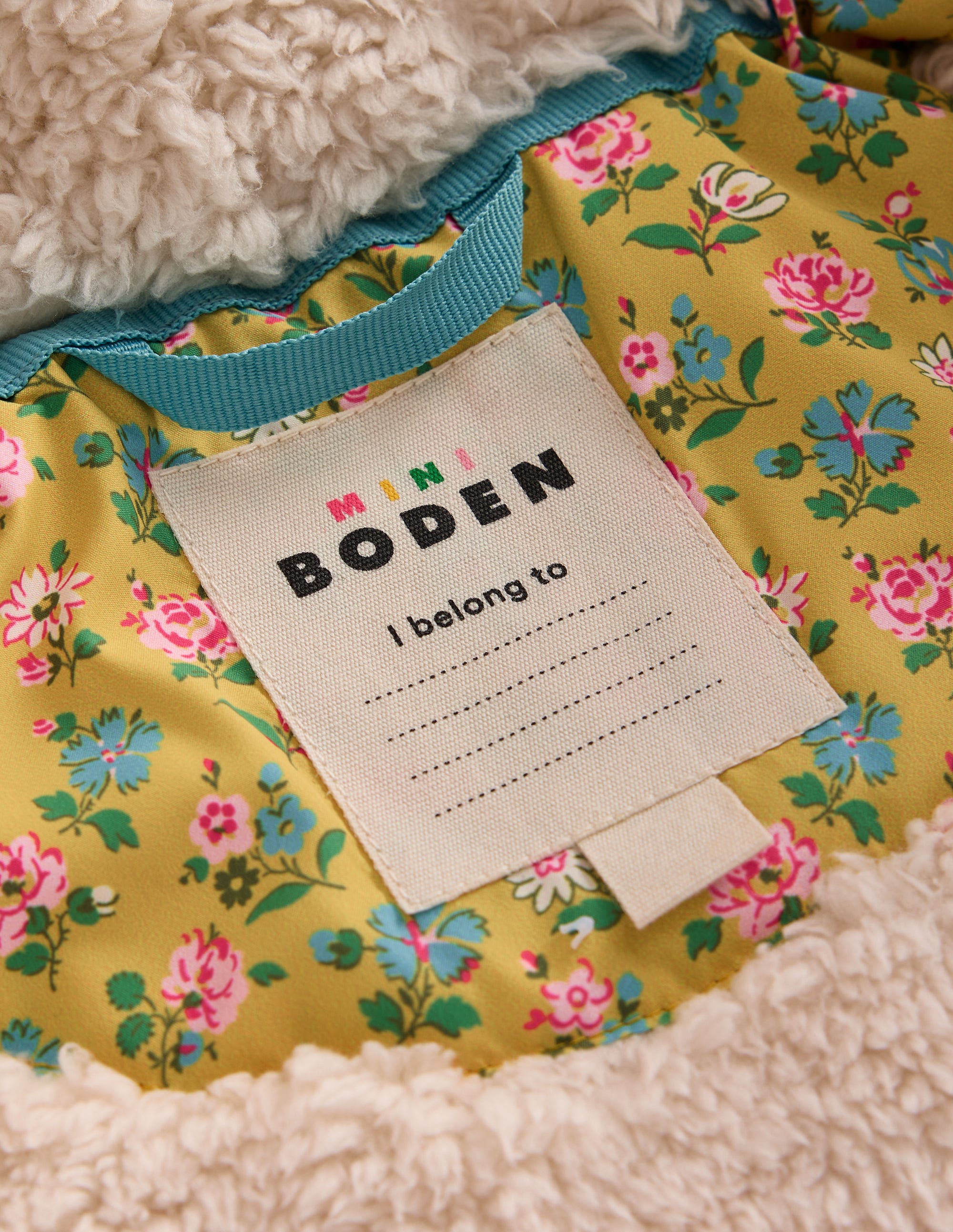 Pretty Quilted Coat-Canary Yellow Tiny Floral - Image 4