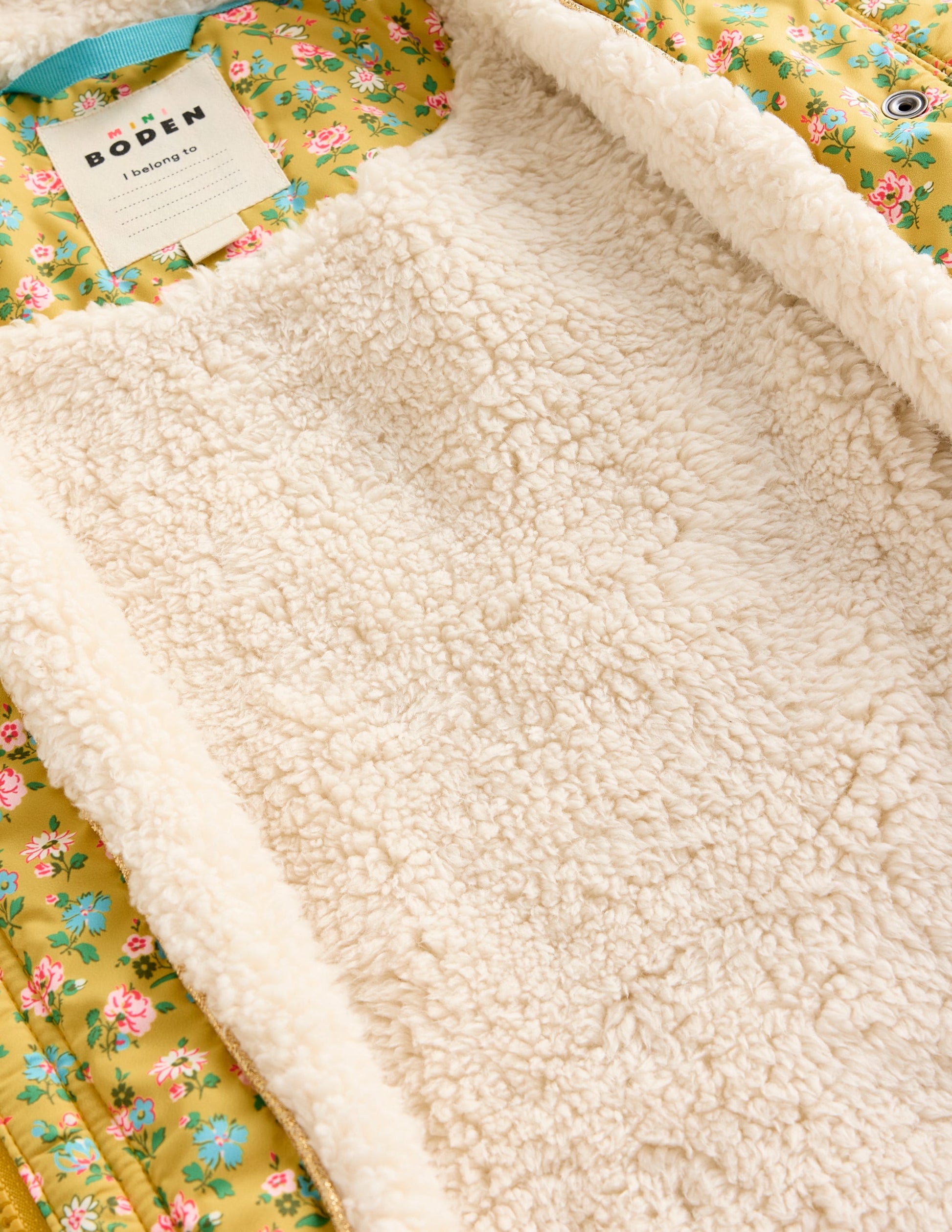 Pretty Quilted Coat-Canary Yellow Tiny Floral-5