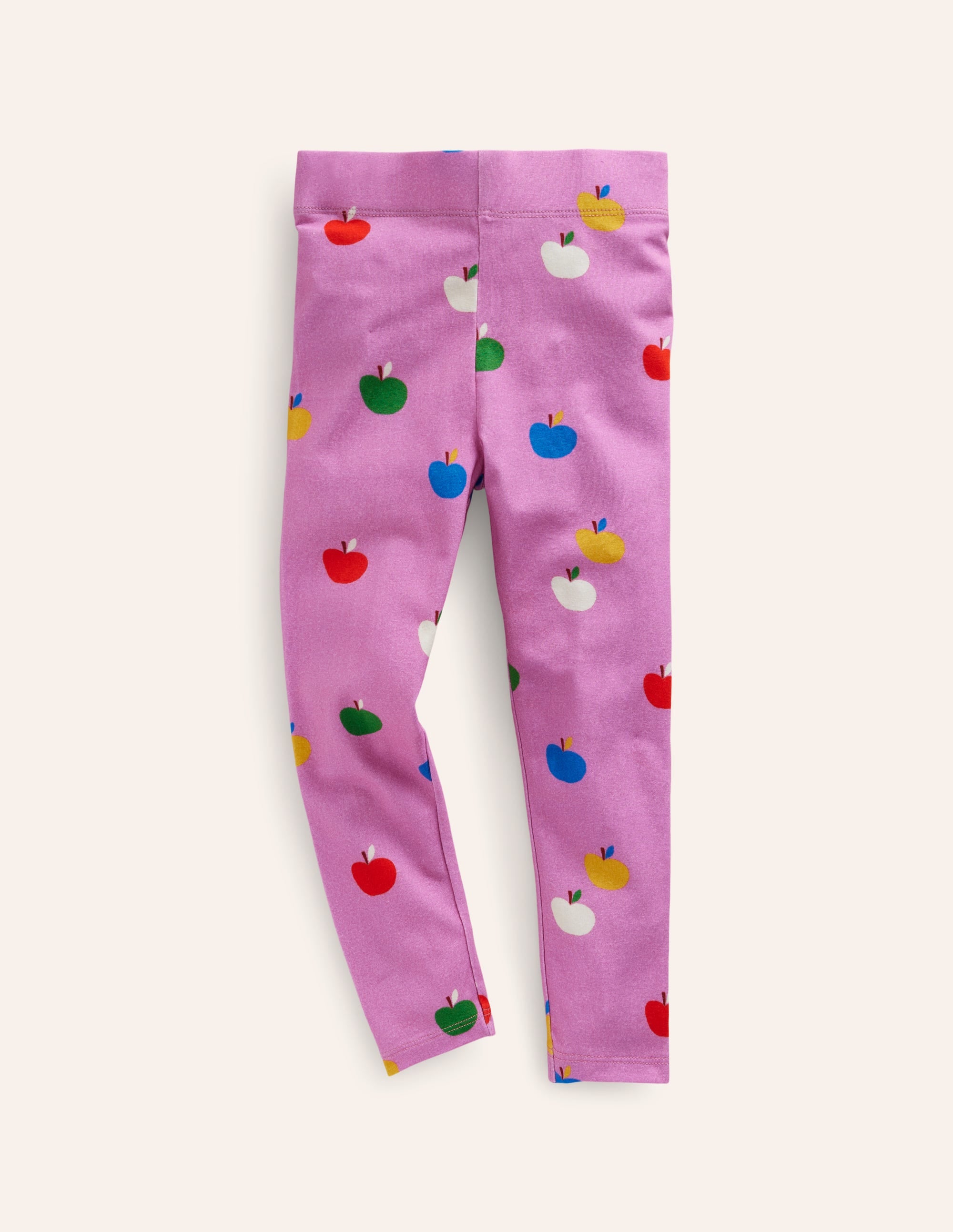 Everyday Fun Leggings-Vintage Mauve Rainbow Apples - Image 3