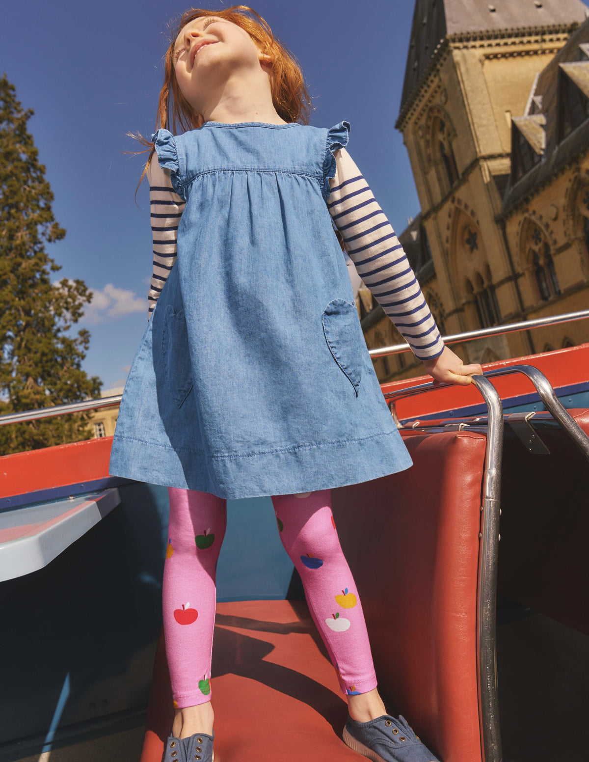 Everyday Fun Leggings-Vintage Mauve Rainbow Apples - Image 6
