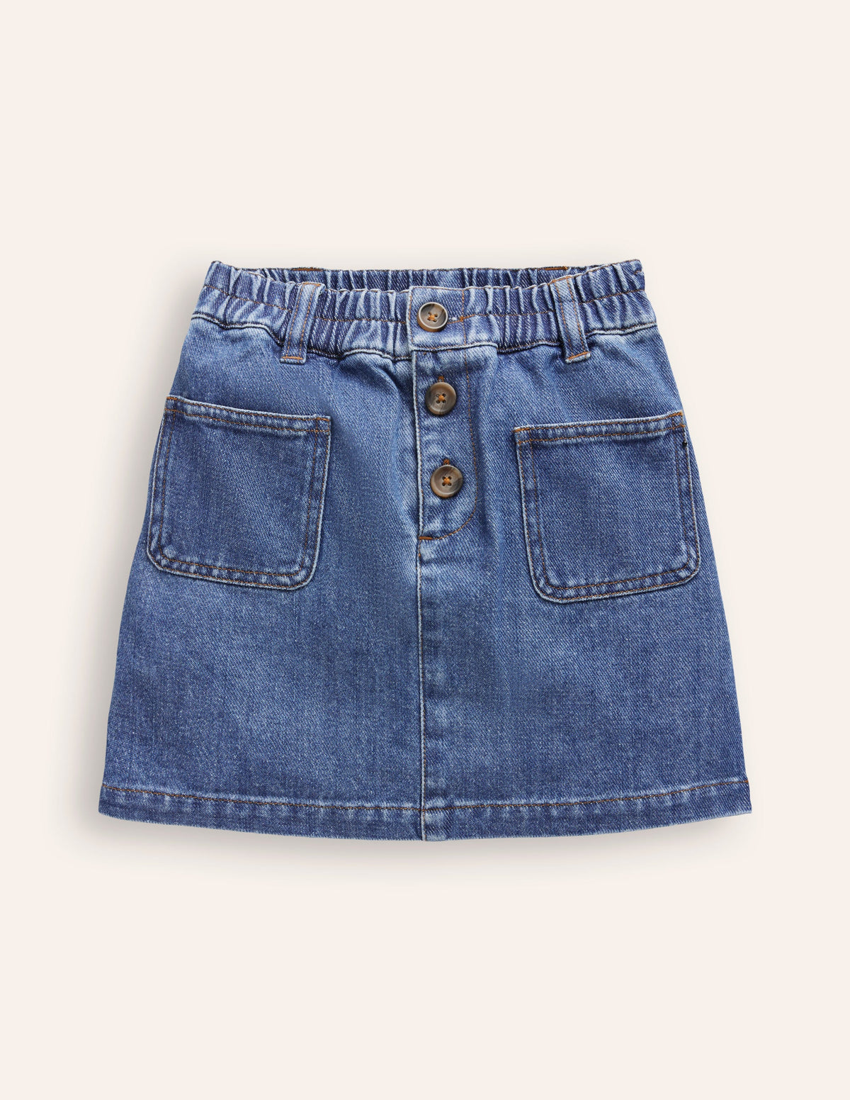 Button Pull-On Mini Skirt-Mid Vintage-1