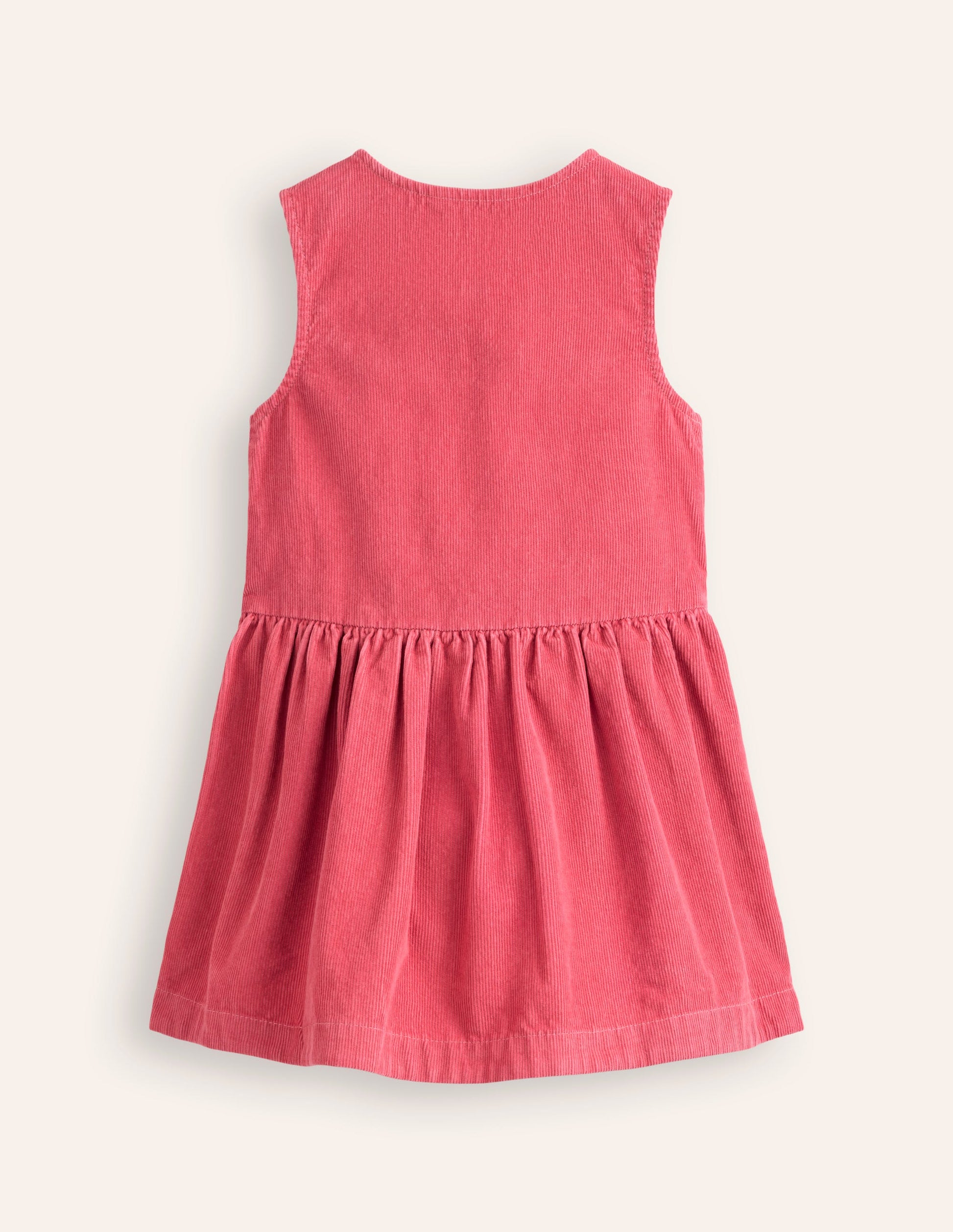 Button Through Pinafore Dress-Vintage Pink Cord-2