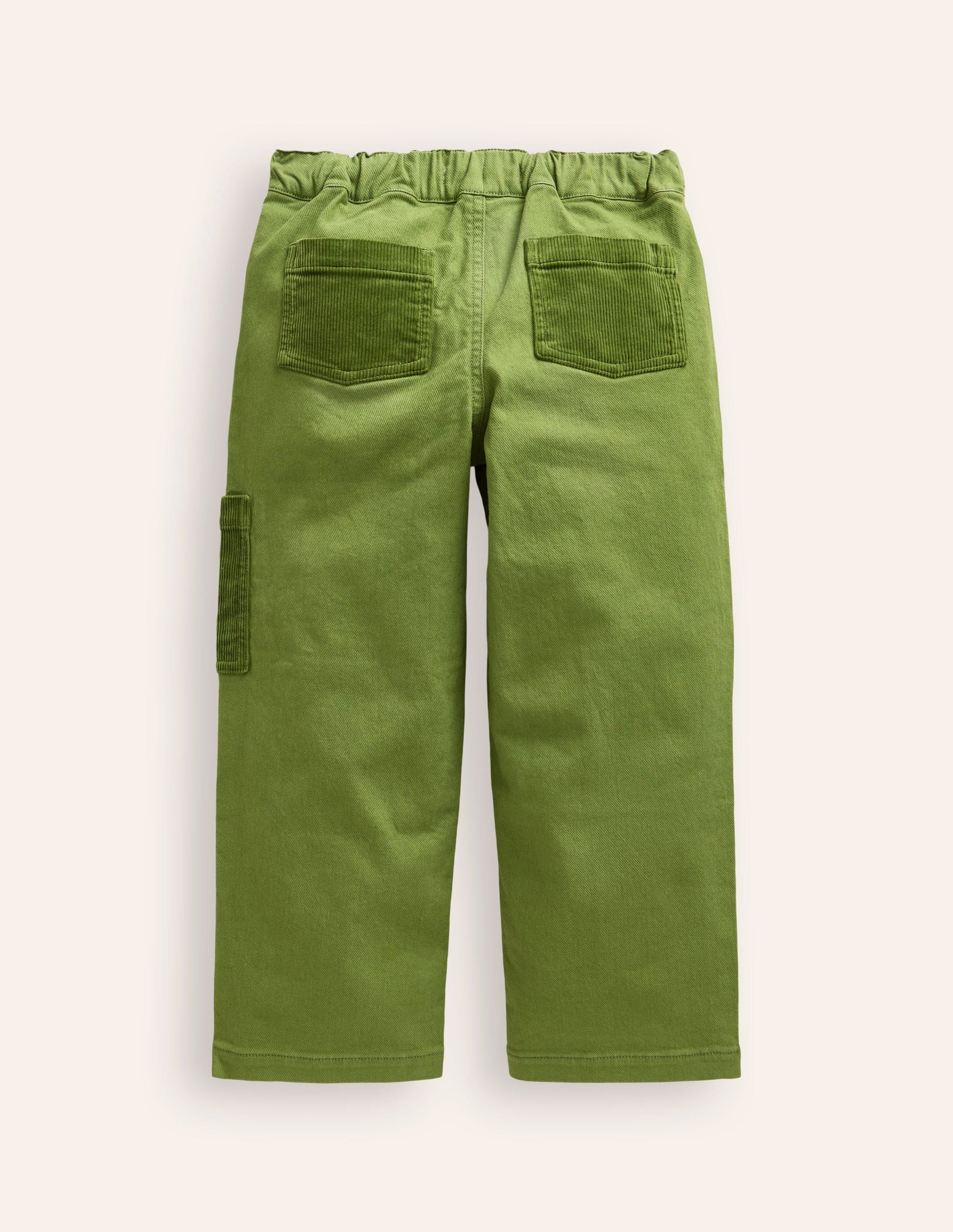 Cord Pocket Pull On Trousers-Kale Green-2