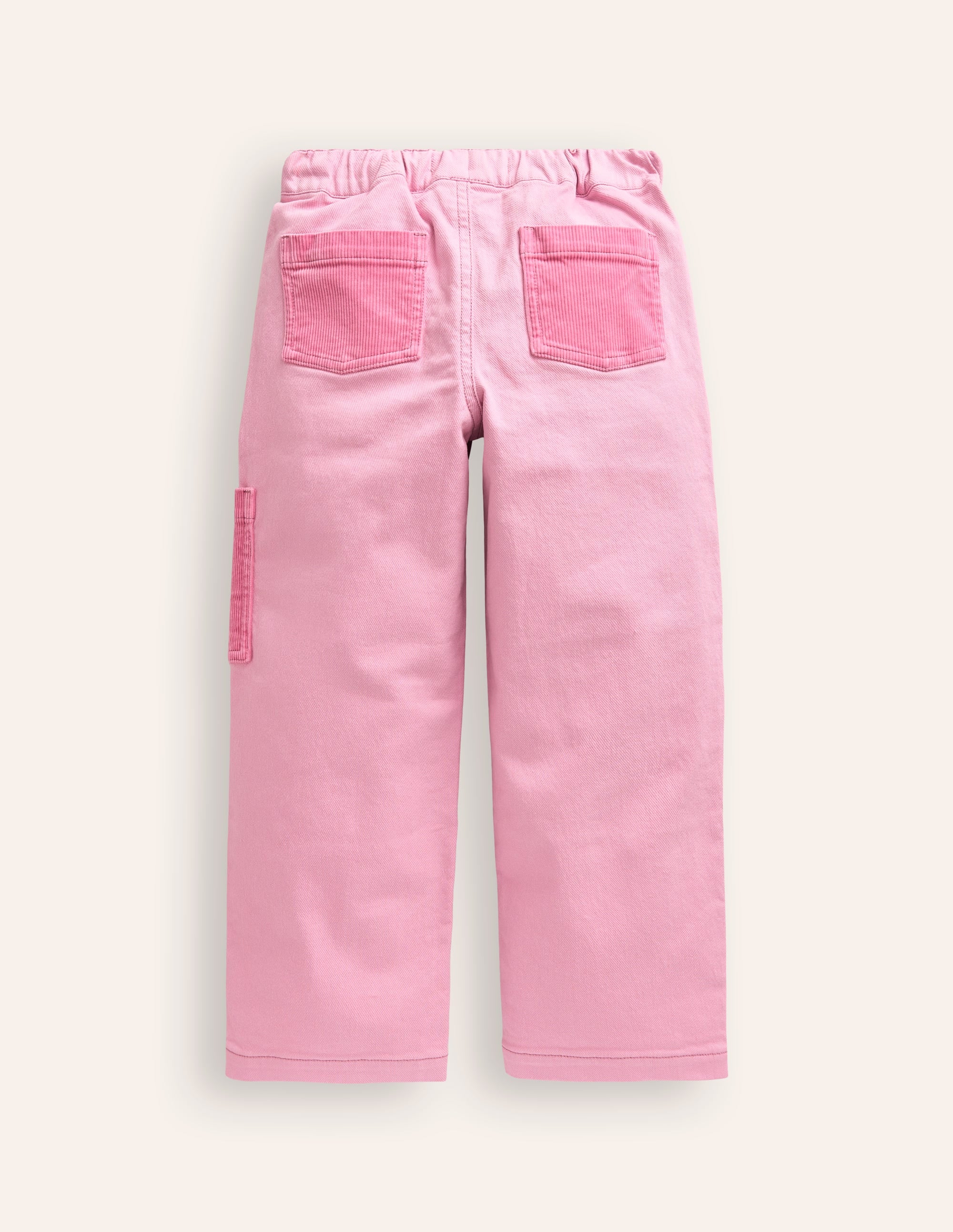 Cord Pocket Pull On Trousers-Mauve Mist Pink - Image 2