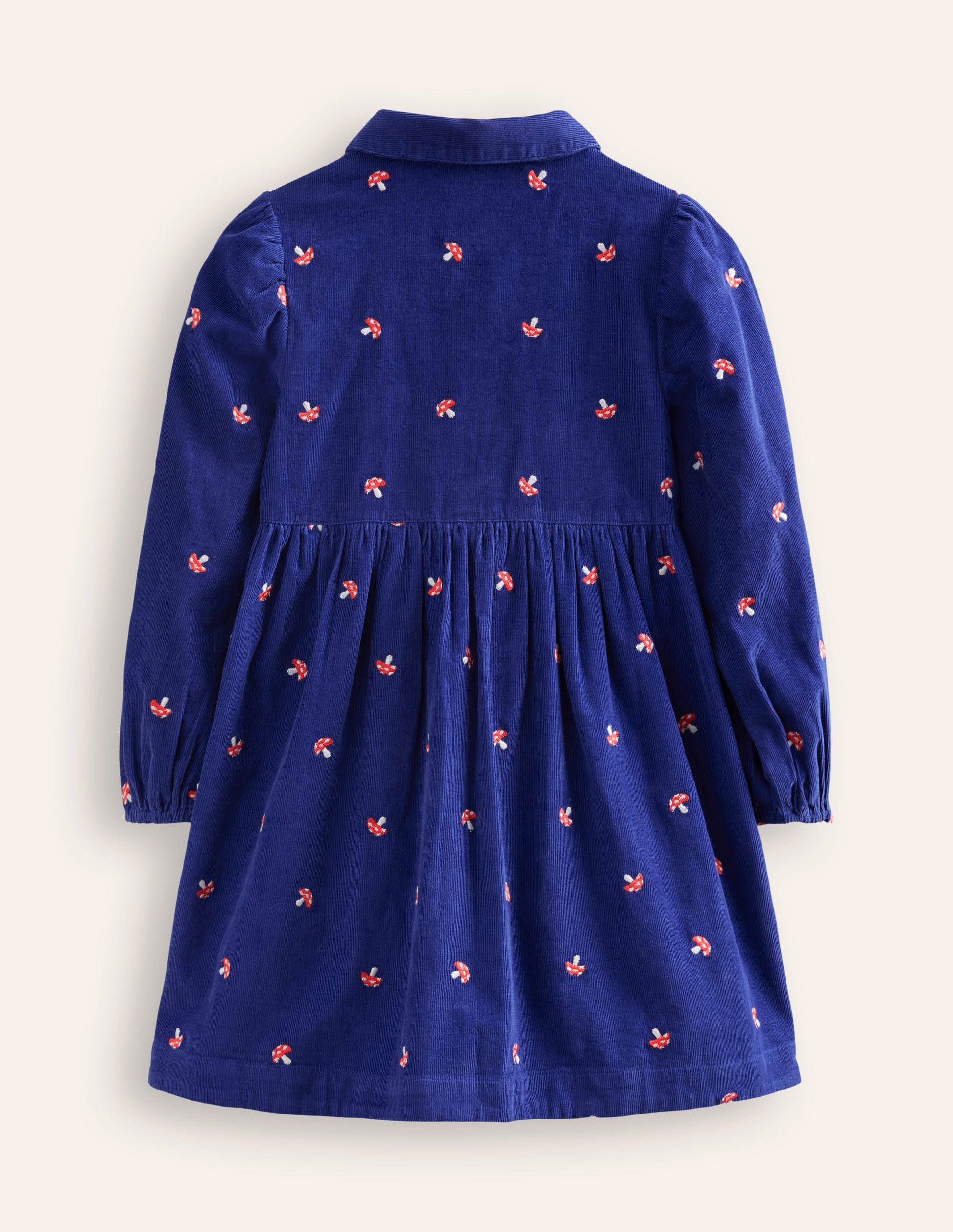 Aubrey Puff Sleeve Shirt Dress-Sapphire Toadstool Embroidery-2
