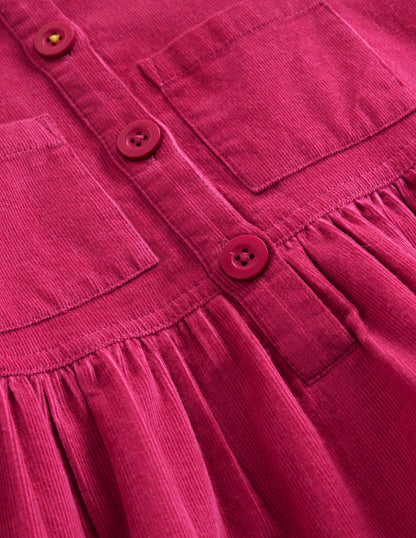 Aubrey Puff Sleeve Shirt Dress-Cherry Jam-3