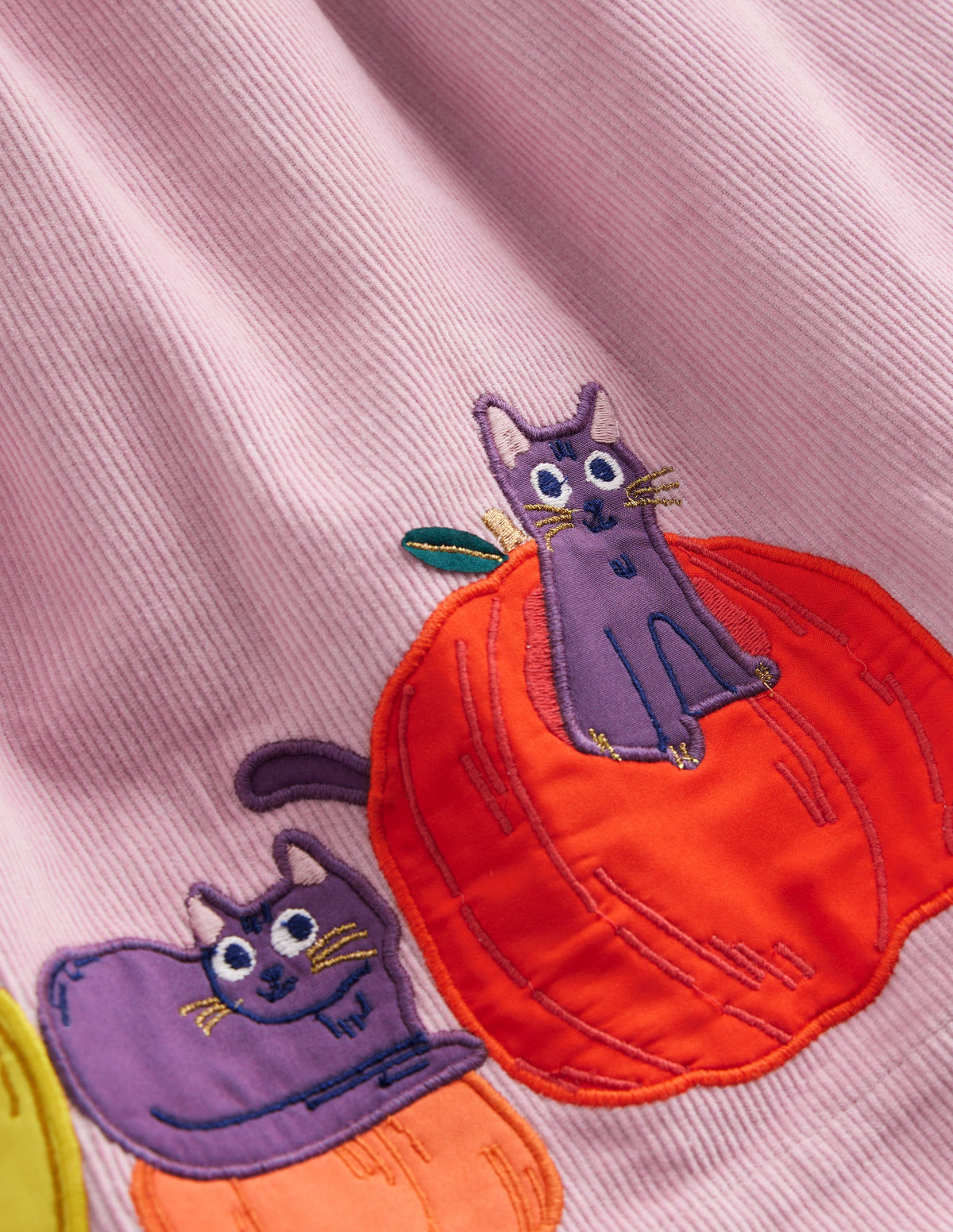 Lucilla Pinafore Dress-Mauve Mist Pumpkin Cats - Image 3