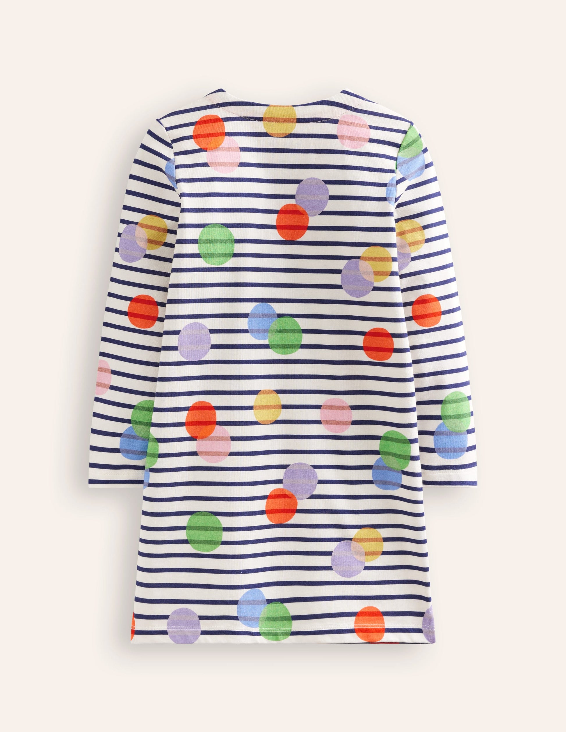Fun Breton Dress-Multi Spot Stripe-2