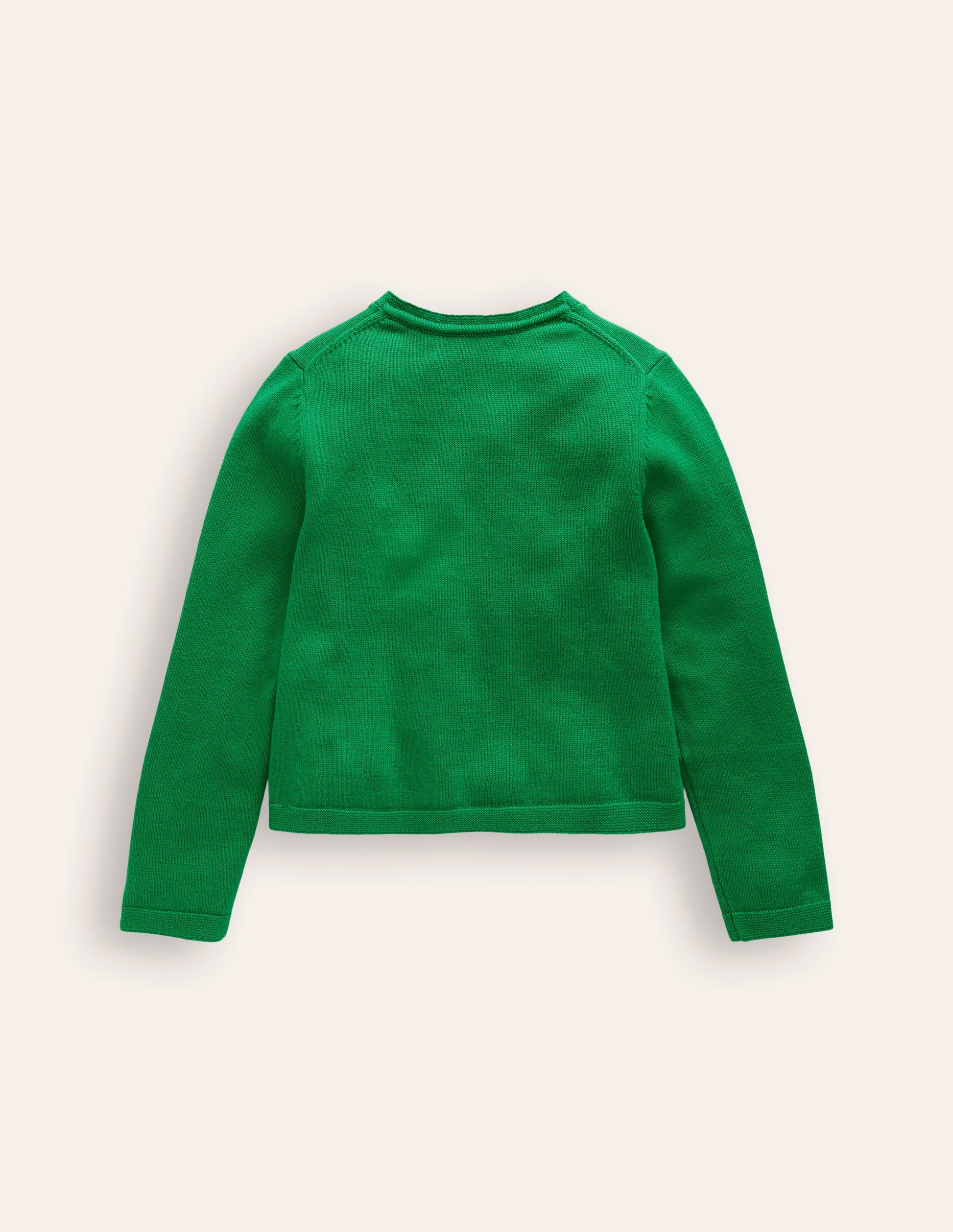 Pointelle Cotton Cardigan-Rich Emerald-2