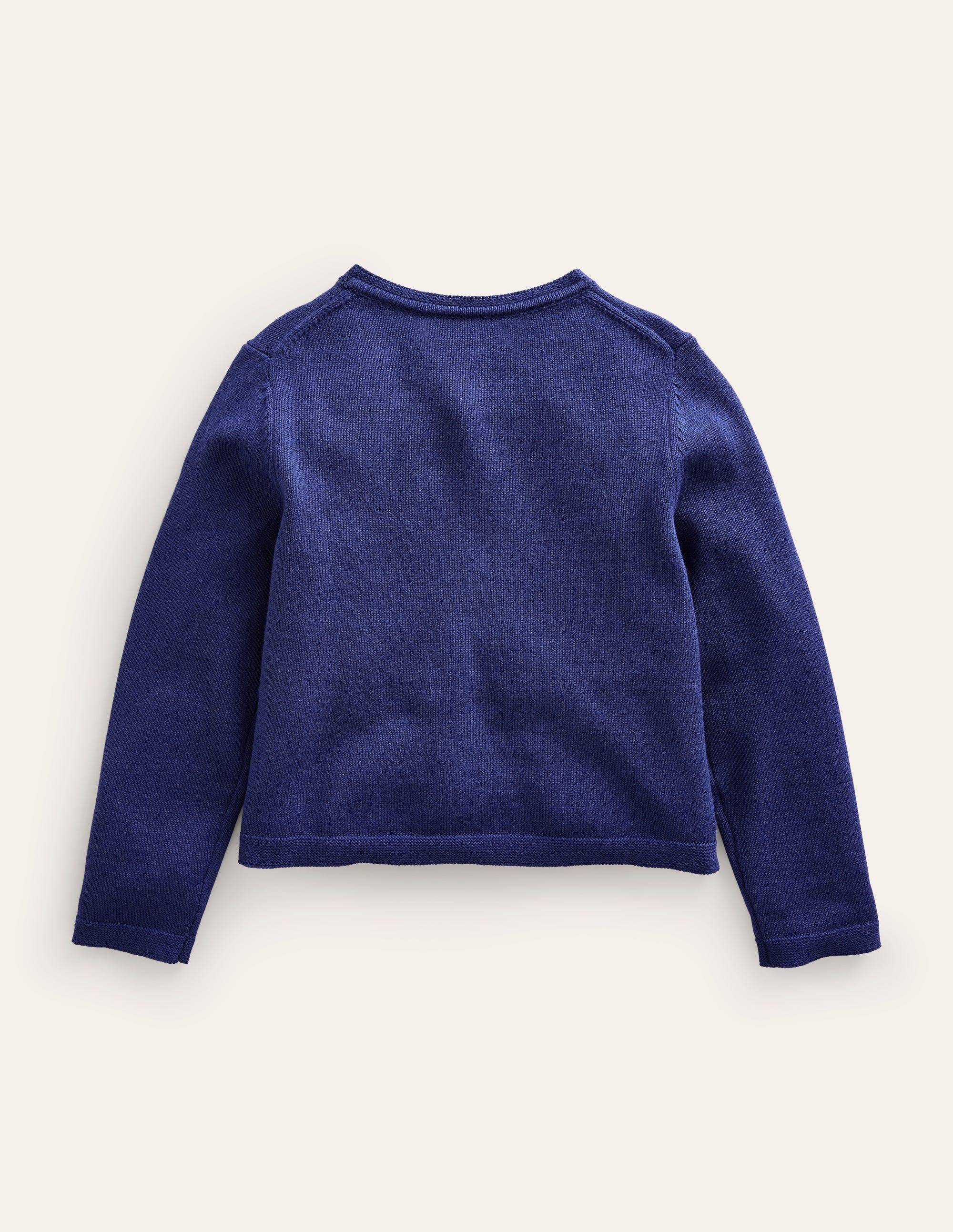 Pointelle Cotton Cardigan-College Navy - Image 2