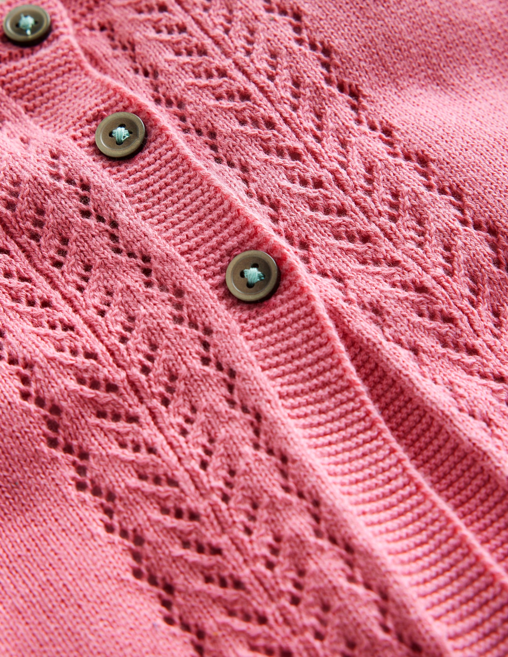 Pointelle Cotton Cardigan-Formica Pink-3